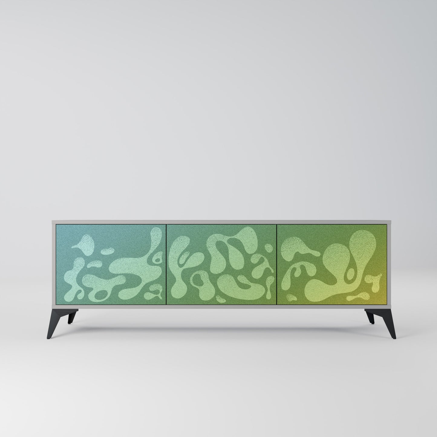 IRREGULAR BLUE 3-Door TV Stand in Grey Finish
