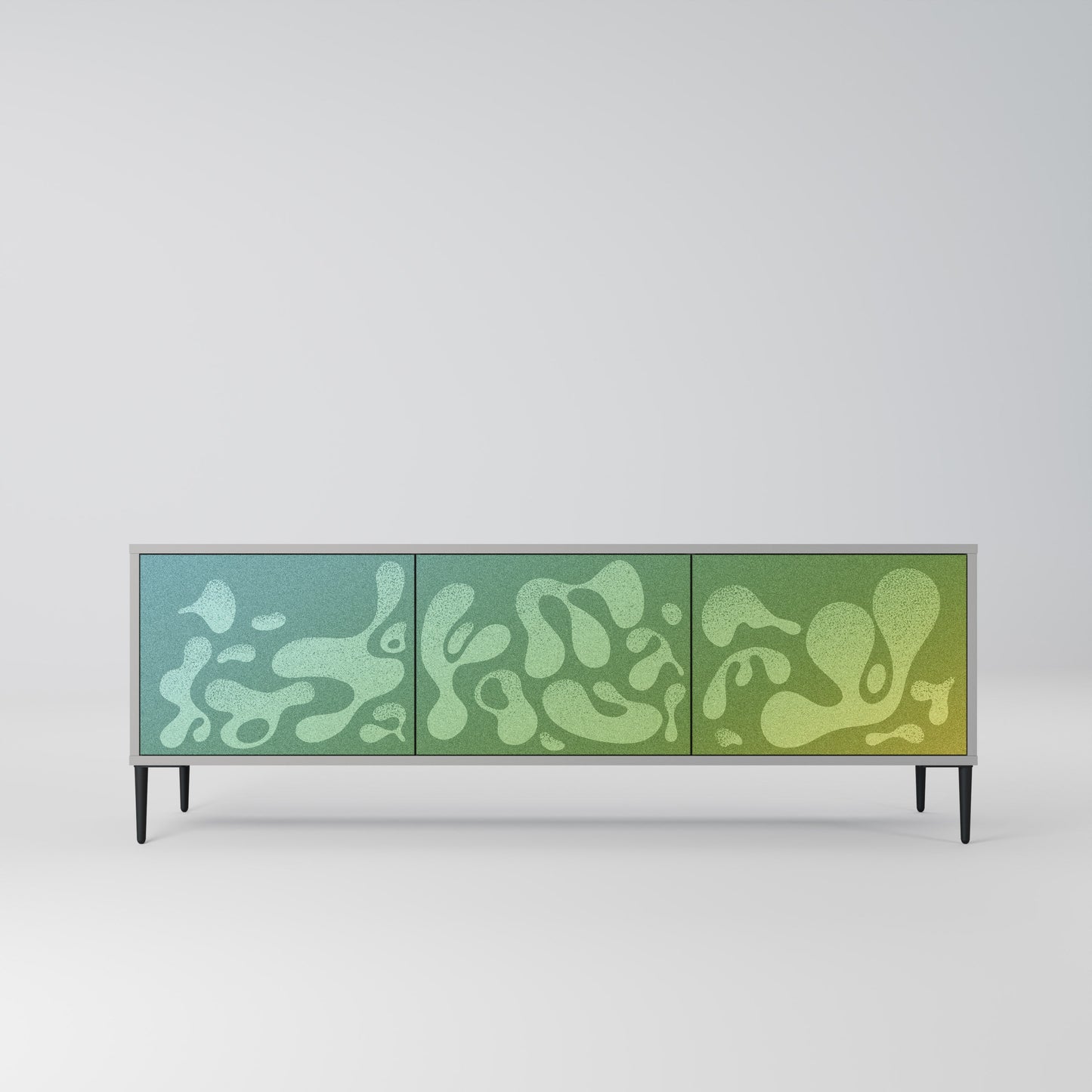 IRREGULAR BLUE 3-Door TV Stand in Grey Finish
