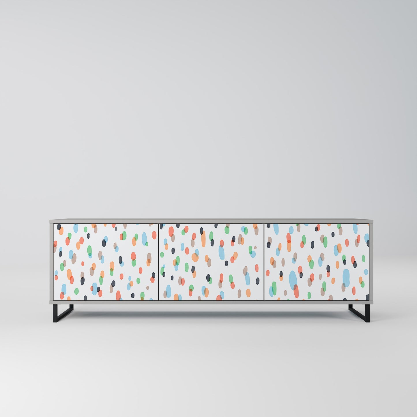 ENERGETIC SPOTS 3-Door TV Stand in Grey Finish