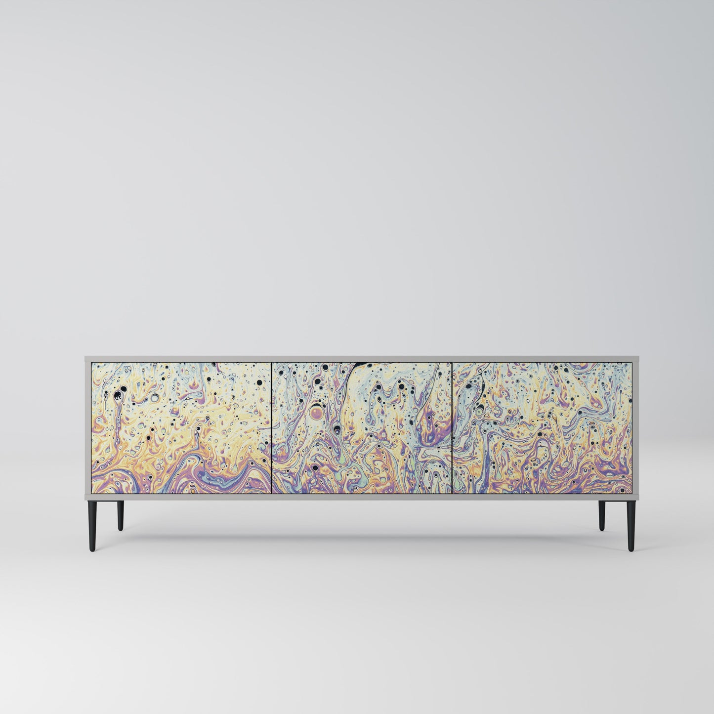 MOSAIC OF COLORS 3-Door TV Stand in Grey Finish
