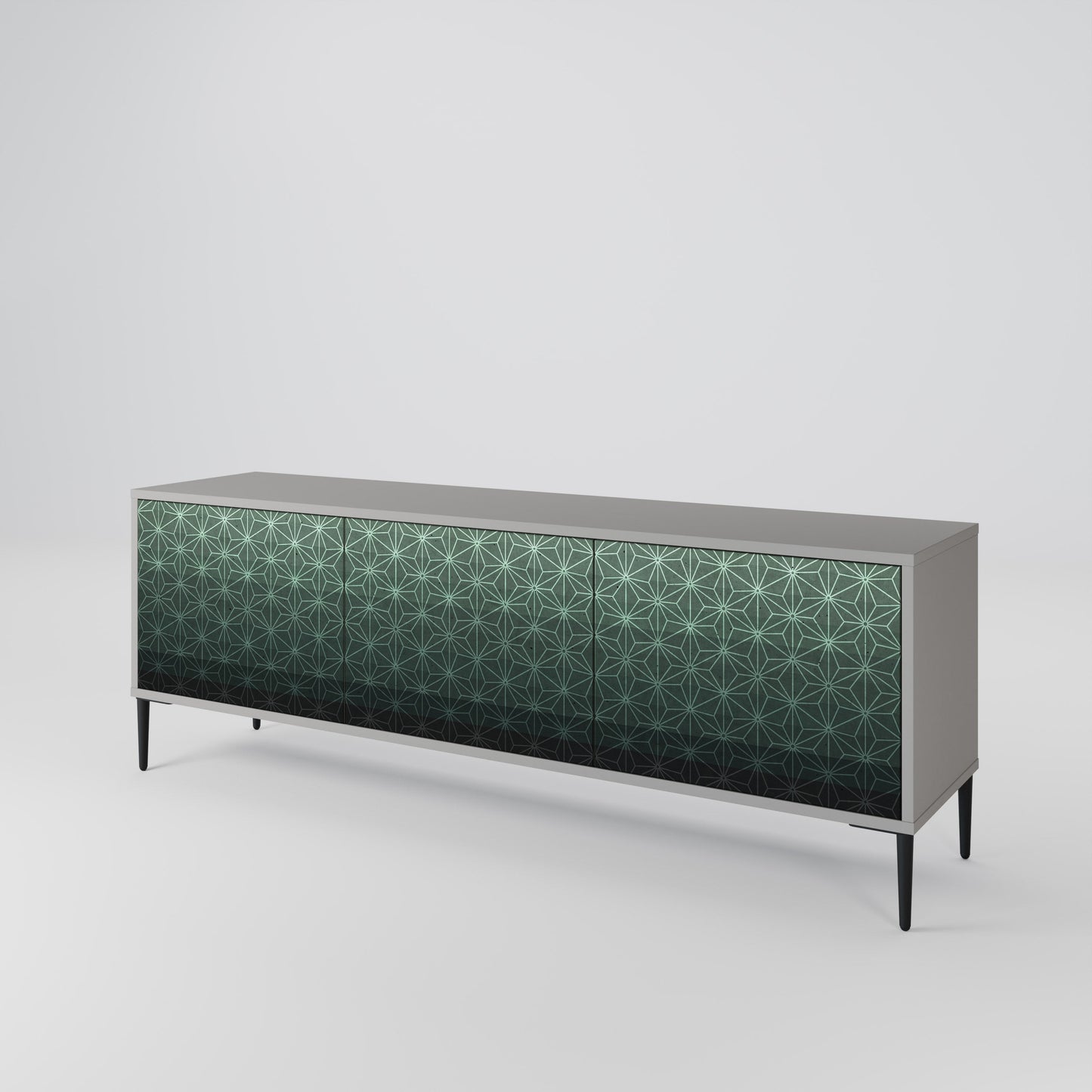 ORNAMENTAL GLIMMER 3-Door TV Stand in Grey Finish