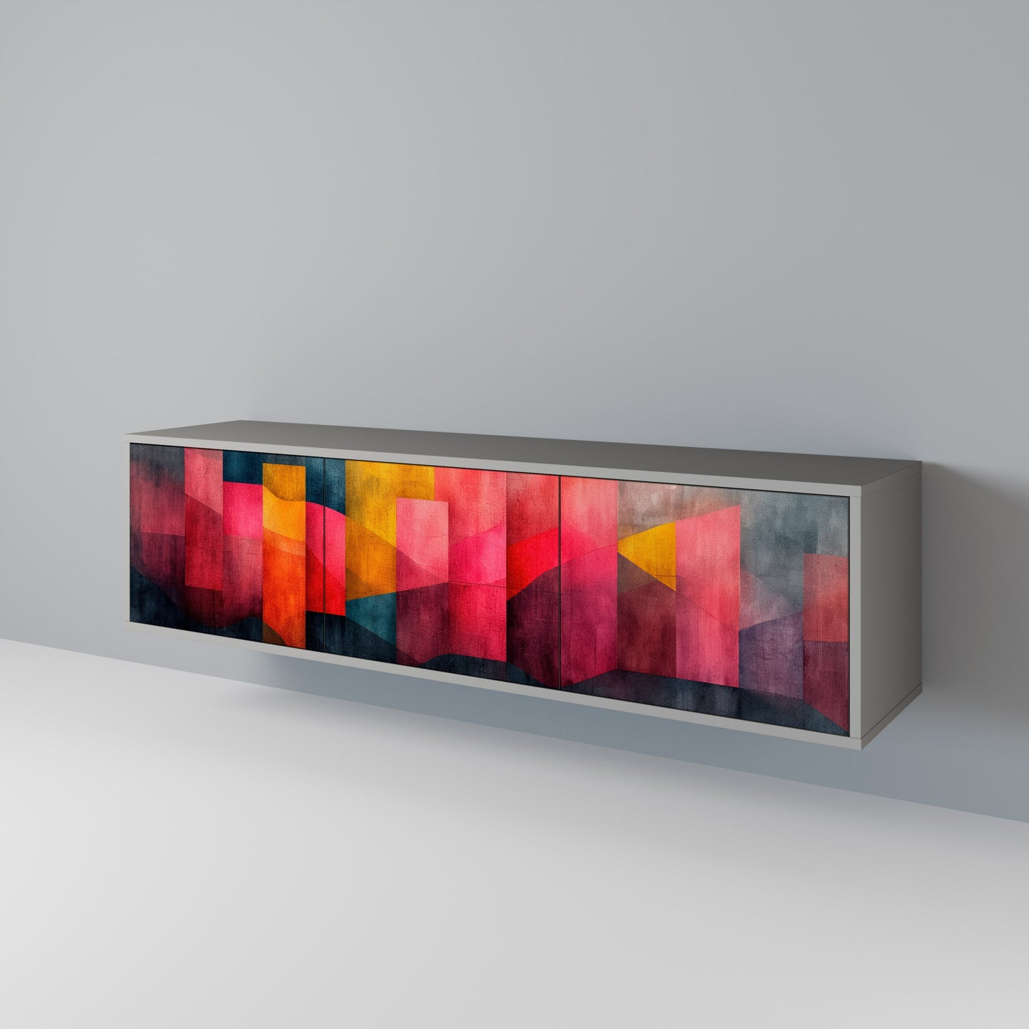 COLORFUL SOUNDS 3-Door TV Stand in Grey Finish