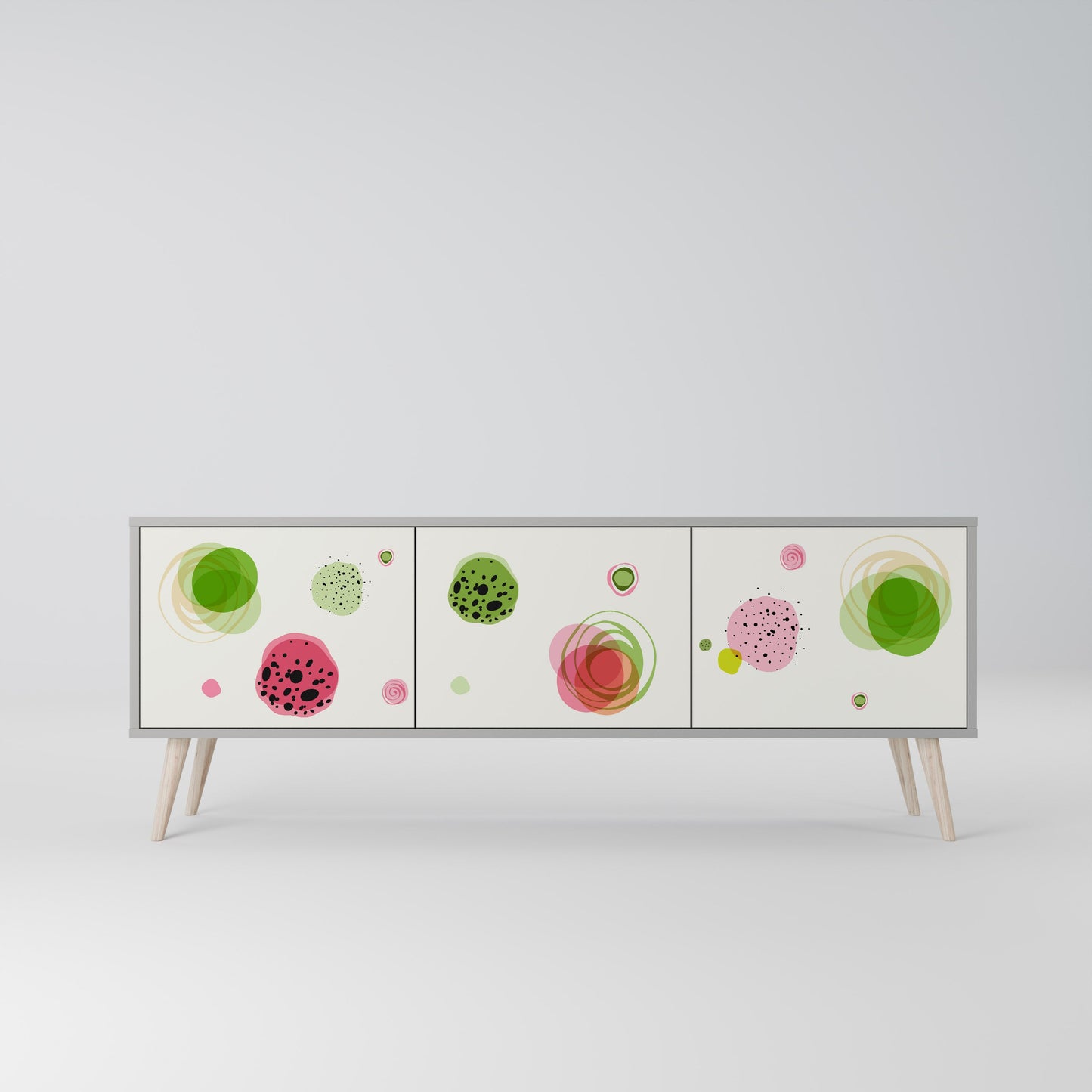 COLORFUL COSMOS 3-Door TV Stand in Grey Finish