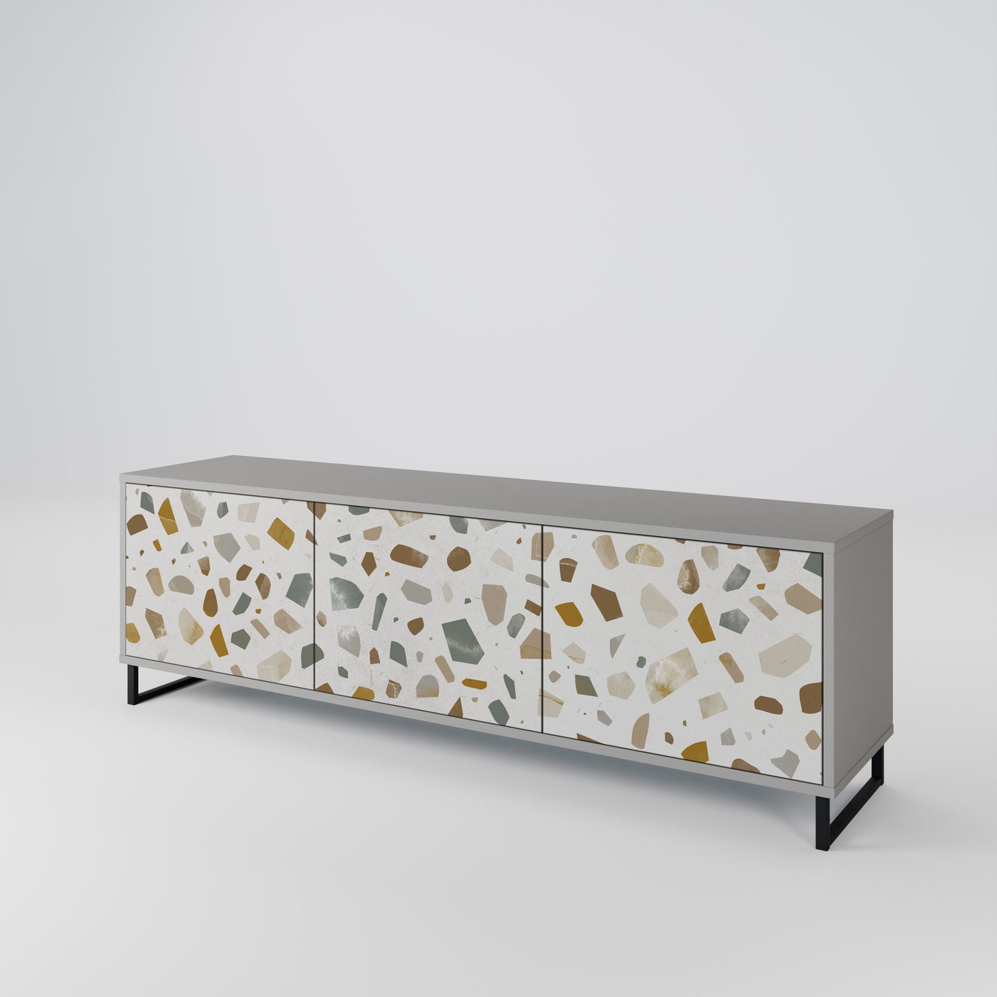 PIECES OF TOMORROW 3-Door TV Stand in Grey Finish