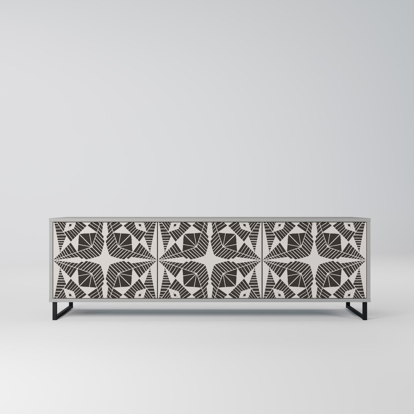 MONOCHROME NEXUS 3-Door TV Stand in Grey Finish