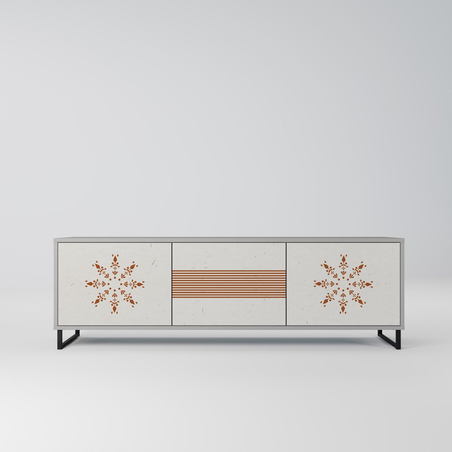 DAILY HARMONY 3-Door TV Stand in Grey Finish