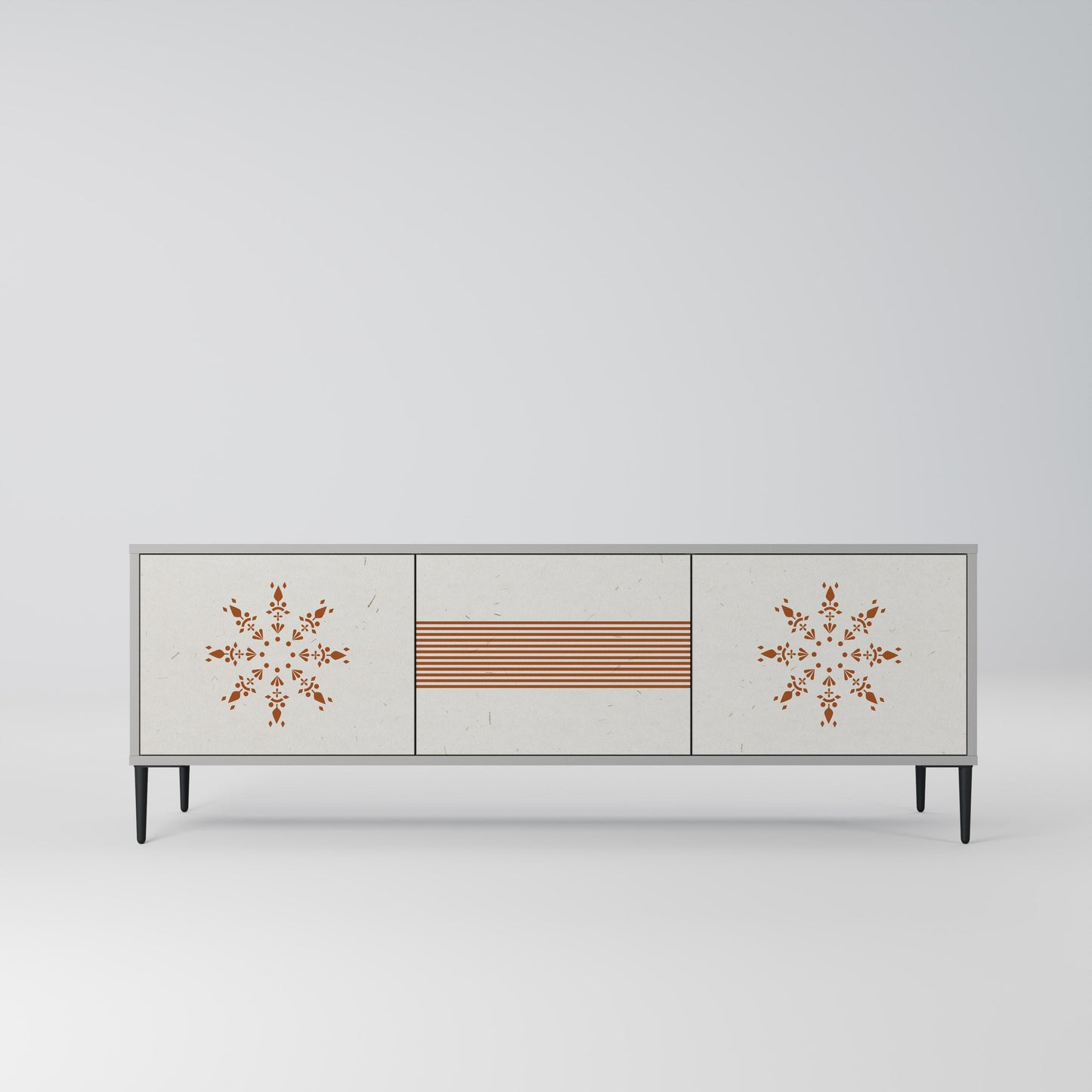 DAILY HARMONY 3-Door TV Stand in Grey Finish