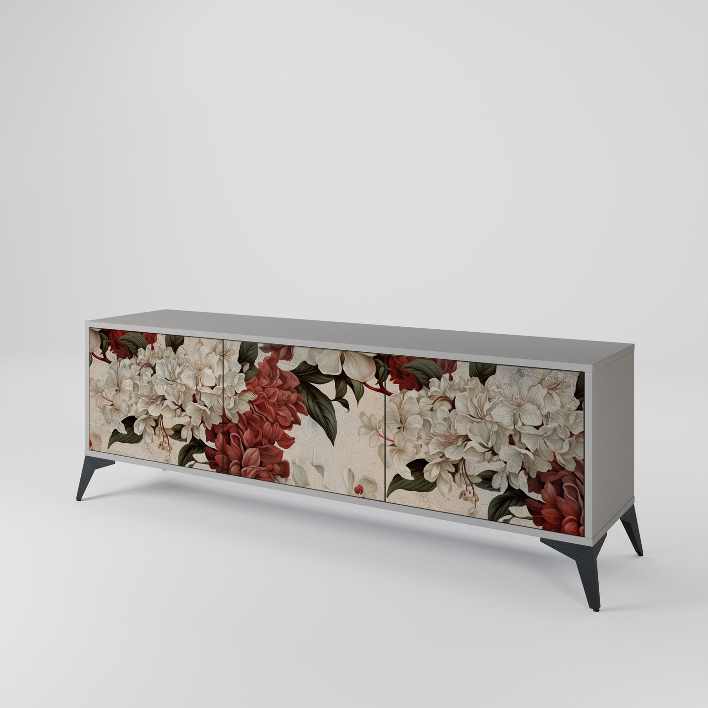 EPHEMERAL DAYS 3-Door TV Stand in Grey Finish