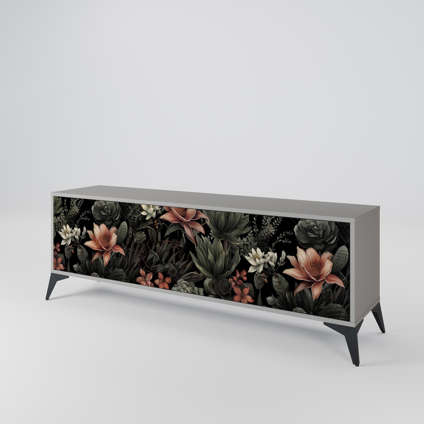 SECRET VERDURE 3-Door TV Stand in Grey Finish