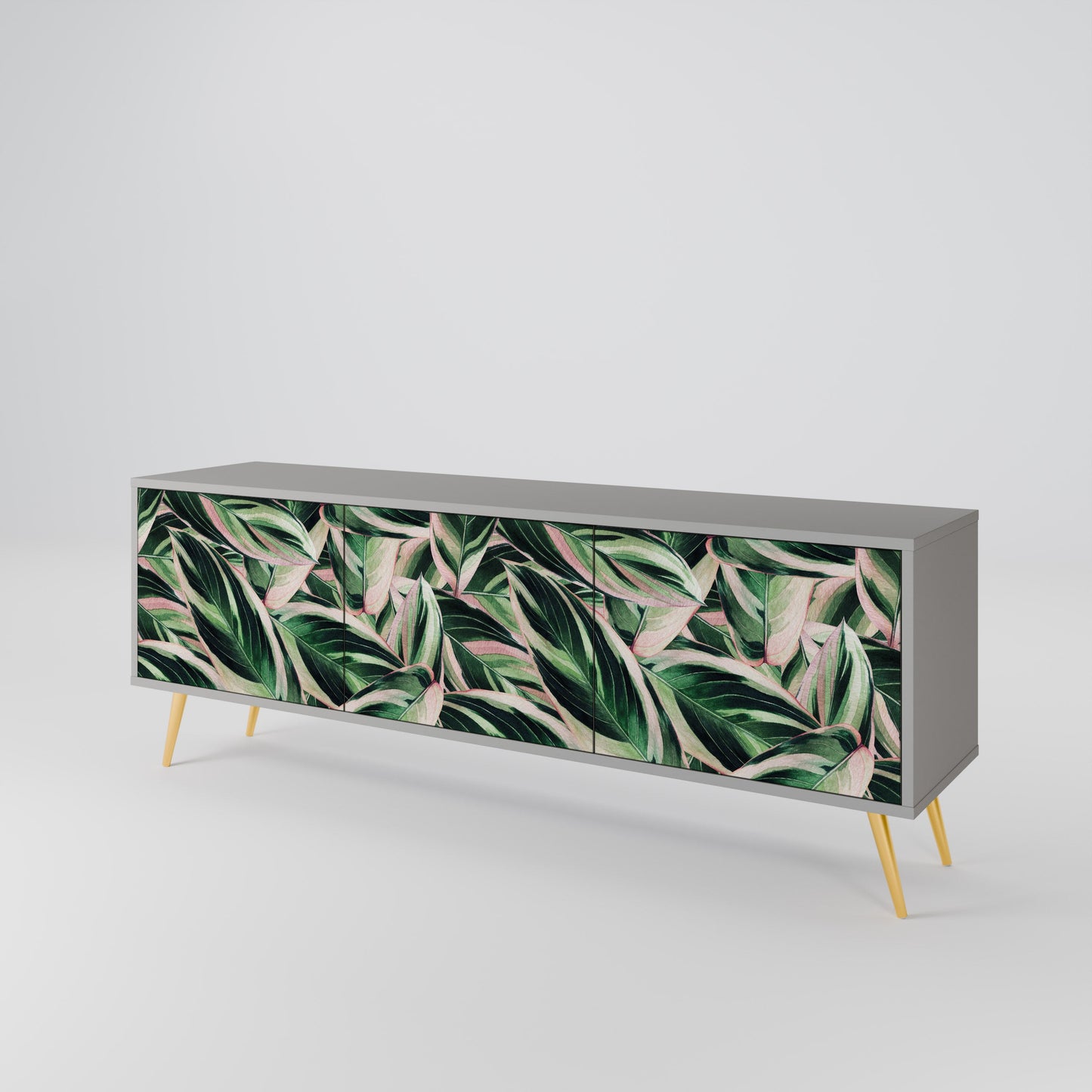 EERIE STROMANTHE 3-Door TV Stand in Grey Finish