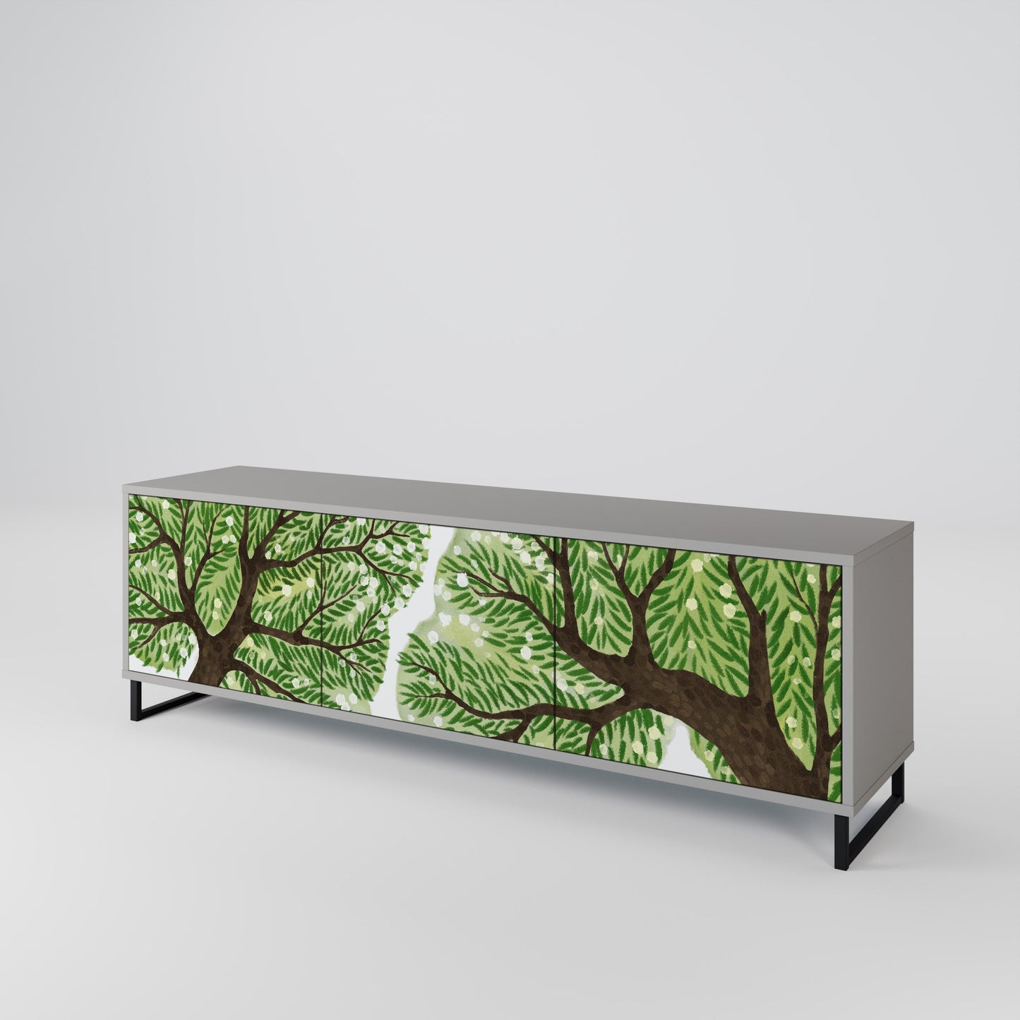 WILDERNESS DASH 3-Door TV Stand in Grey Finish