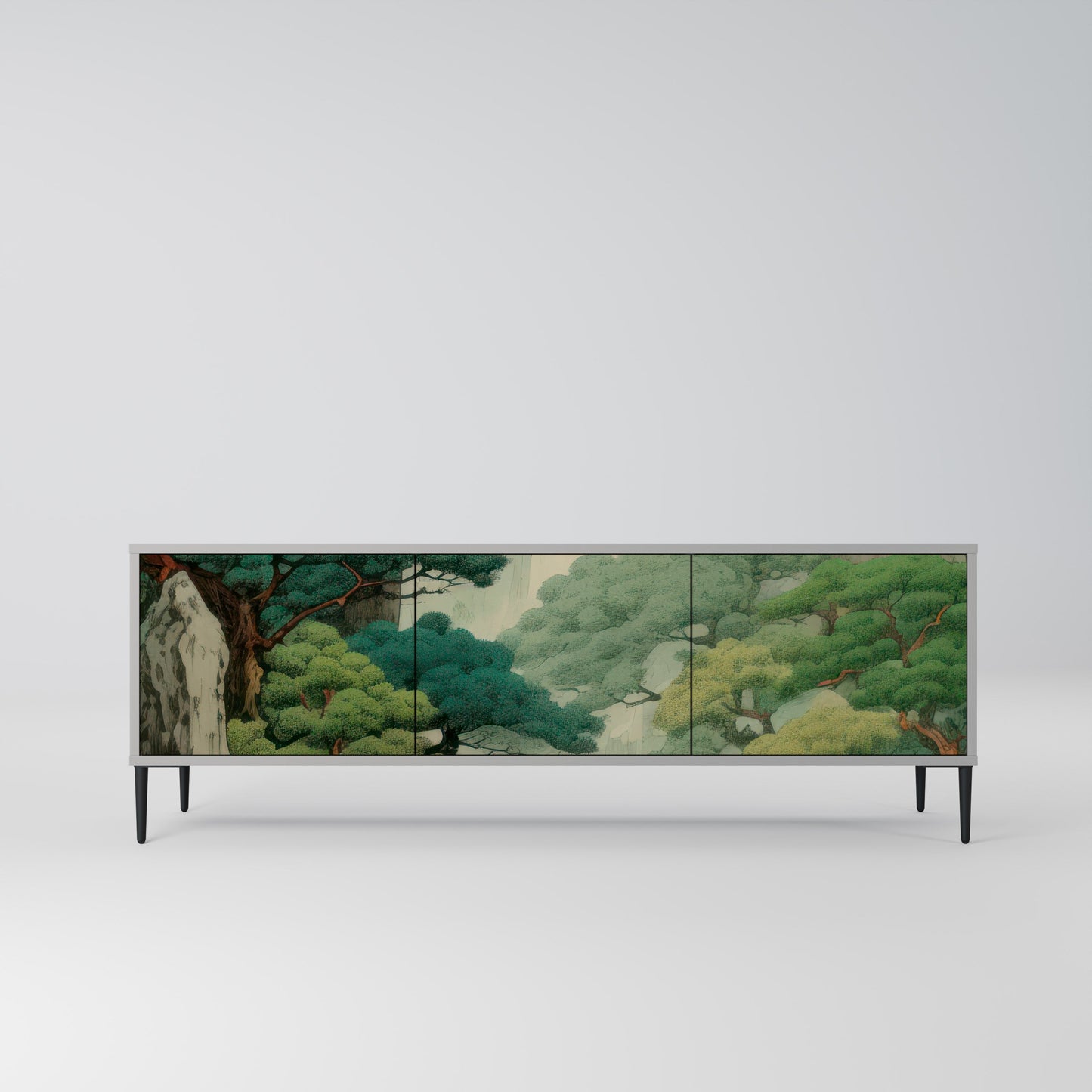 VERDURE ABYSS 3-Door TV Stand in Grey Finish