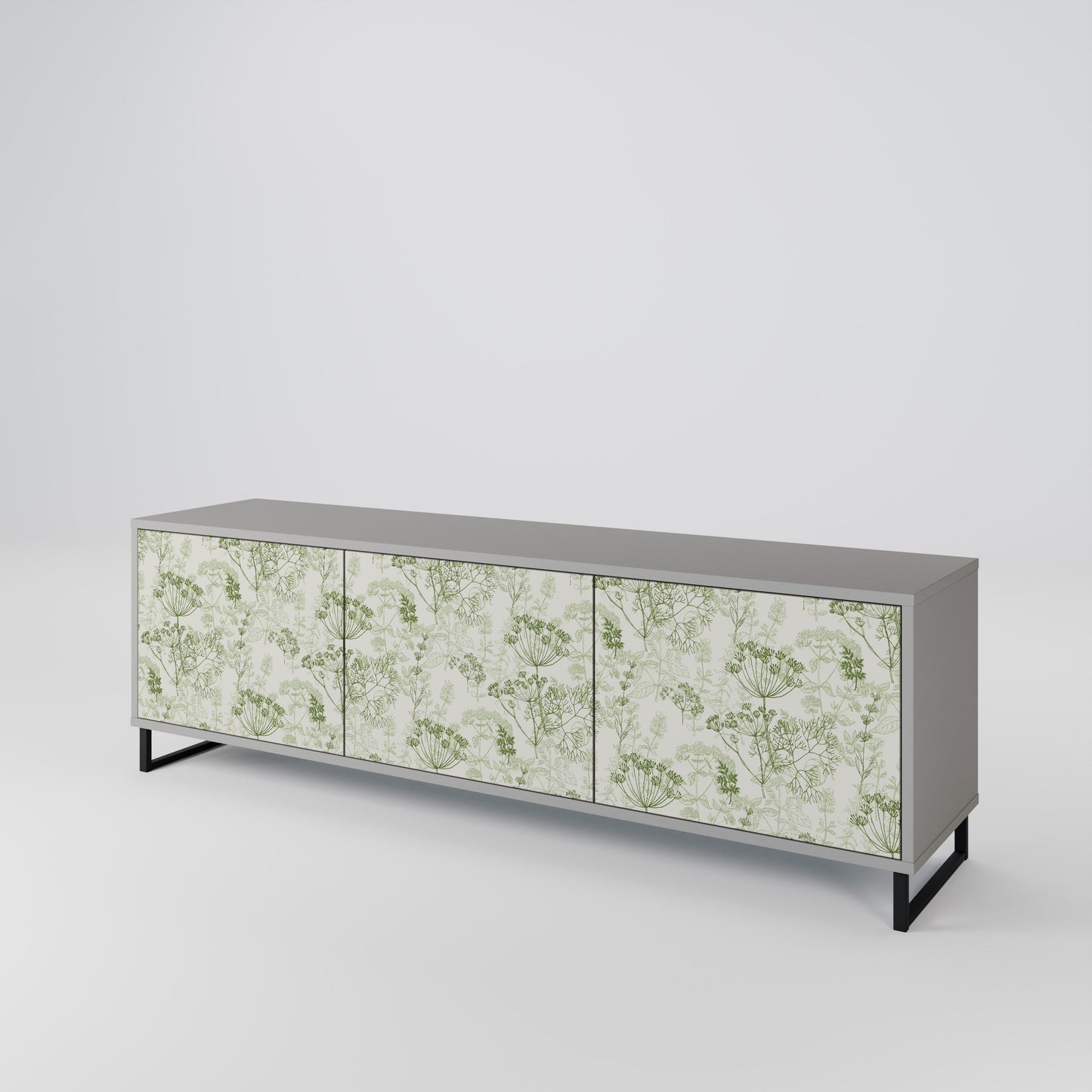 FENNEL BALDACHIN 3-Door TV Stand in Grey Finish