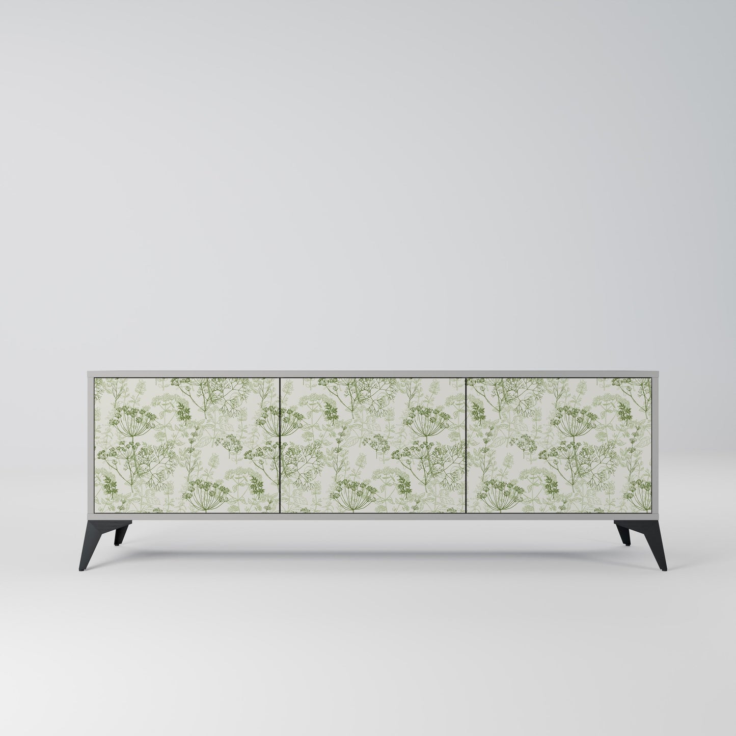 FENNEL BALDACHIN 3-Door TV Stand in Grey Finish