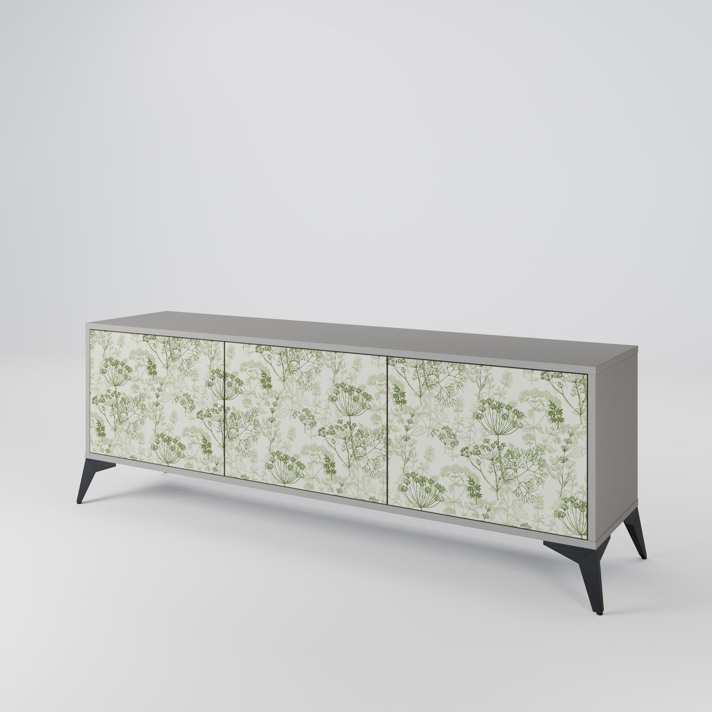 FENNEL BALDACHIN 3-Door TV Stand in Grey Finish