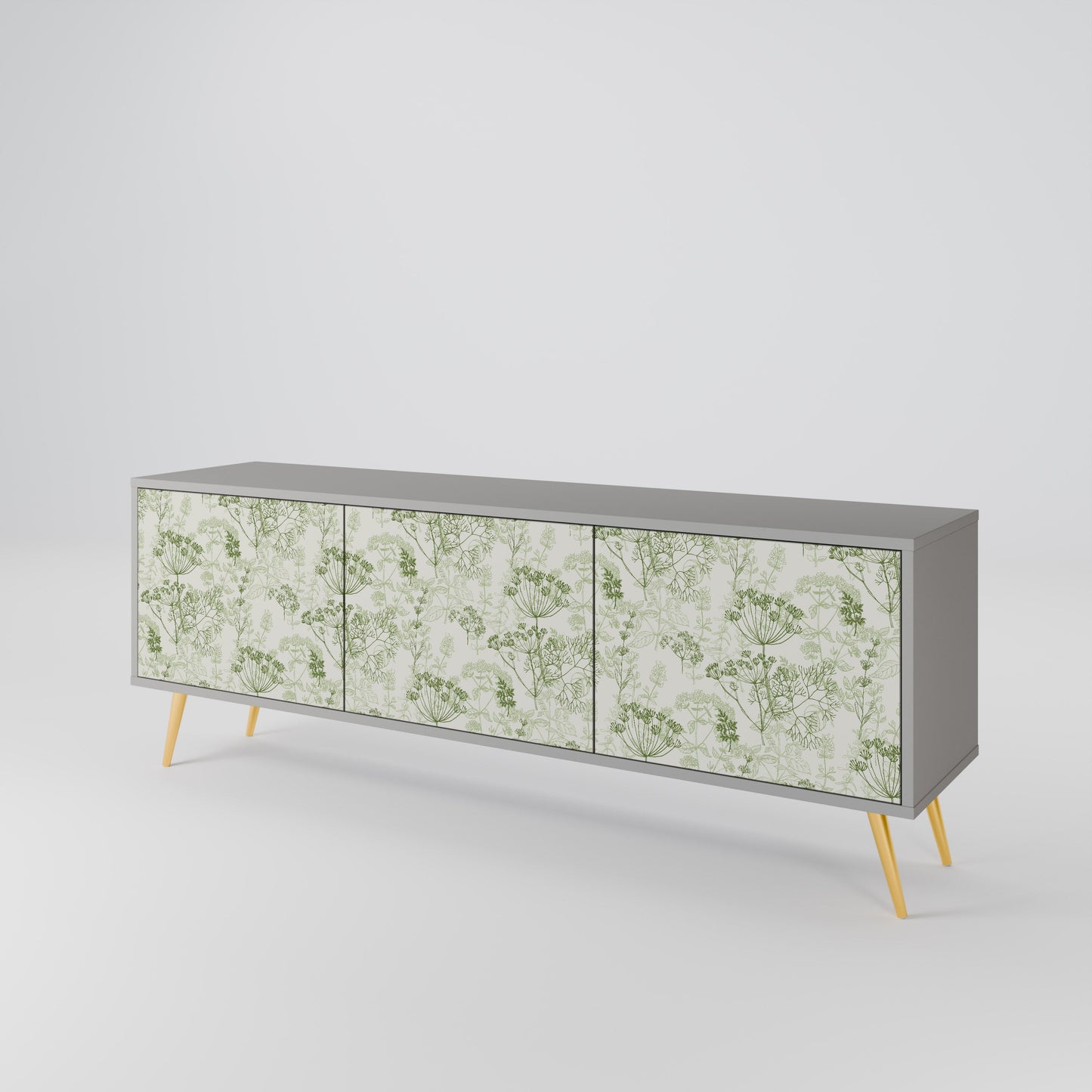 FENNEL BALDACHIN 3-Door TV Stand in Grey Finish