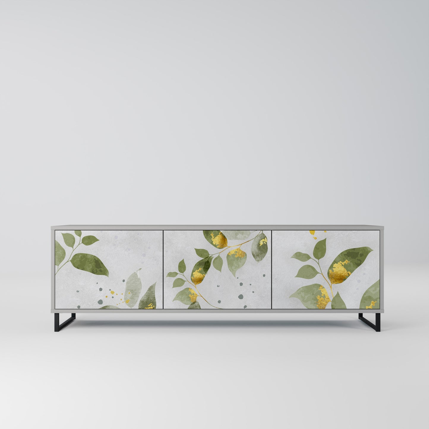 ELEGANT BOTANICS 3-Door TV Stand in Grey Finish