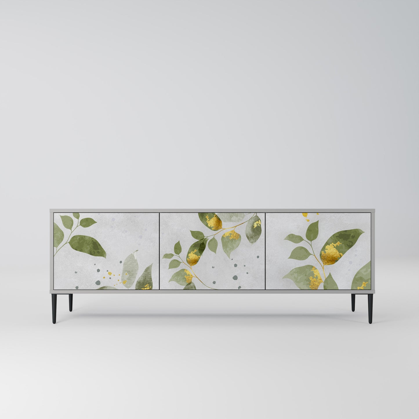 ELEGANT BOTANICS 3-Door TV Stand in Grey Finish