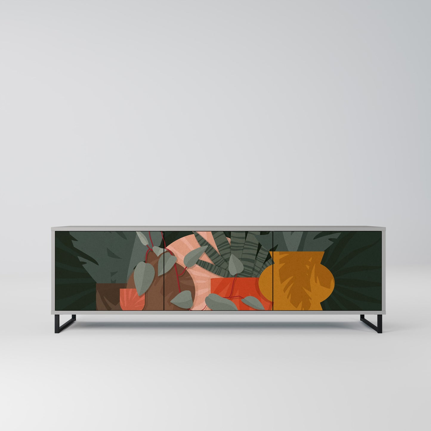 Mobile TV TROPICAL COMPOSITION a 3 ante in finitura grigio