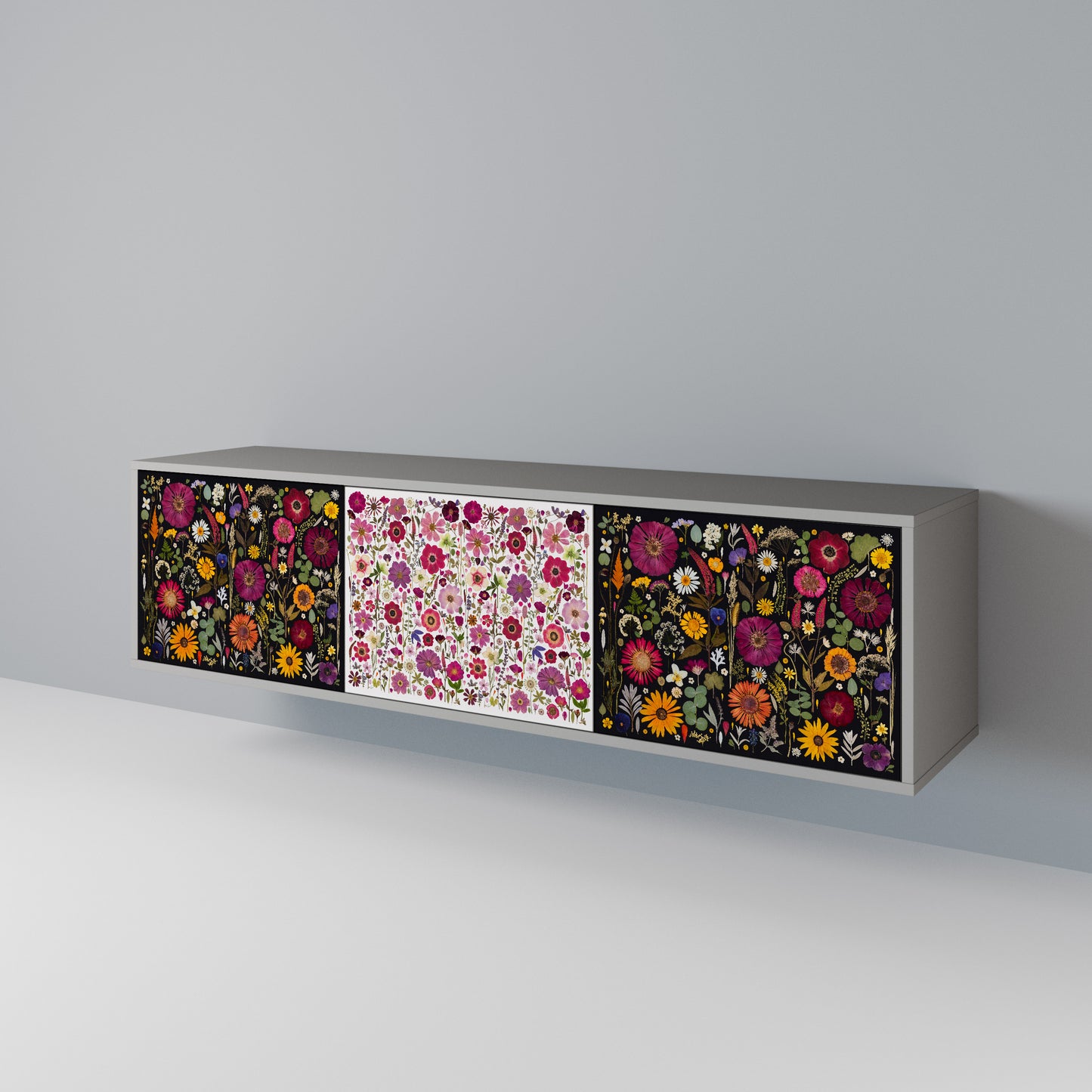 DAYNITE GARDEN Mobile TV a 3 Ante in Finitura Grigia