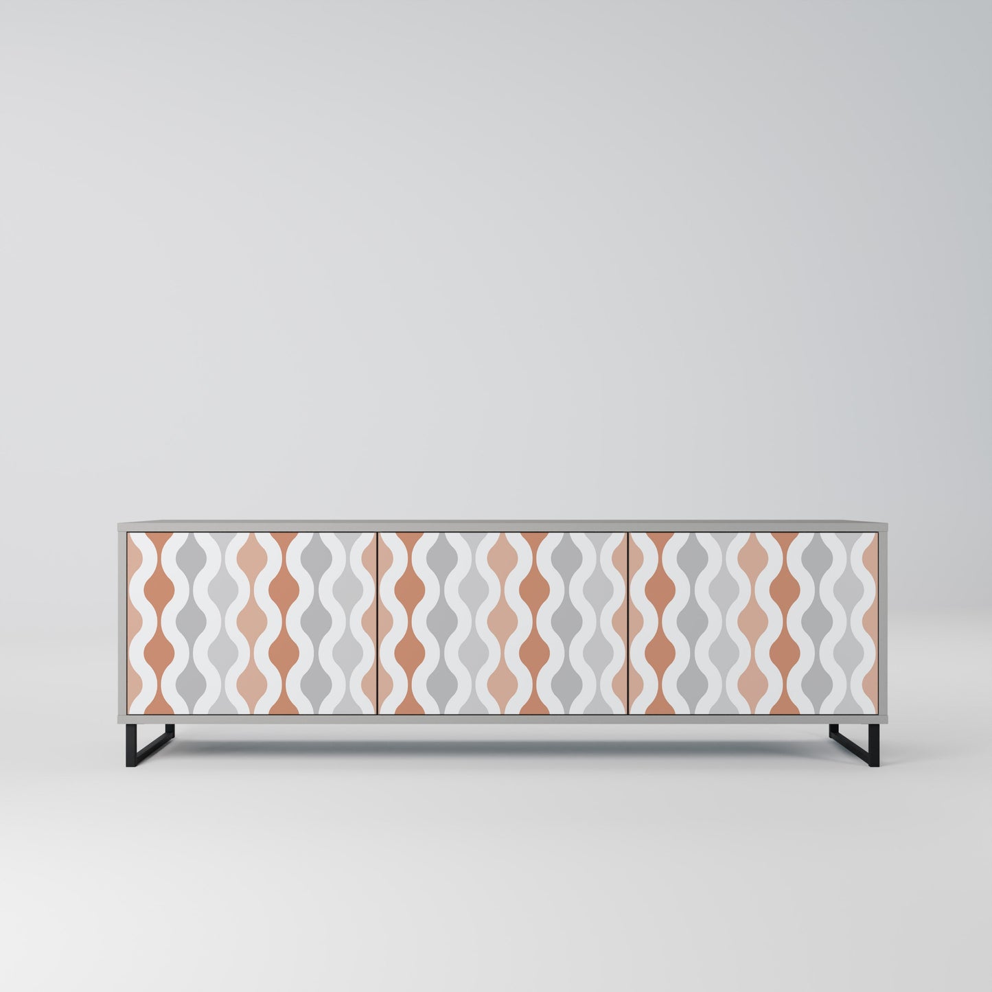 HAZY NOSTALGIA 3-Door TV Stand in Grey Finish