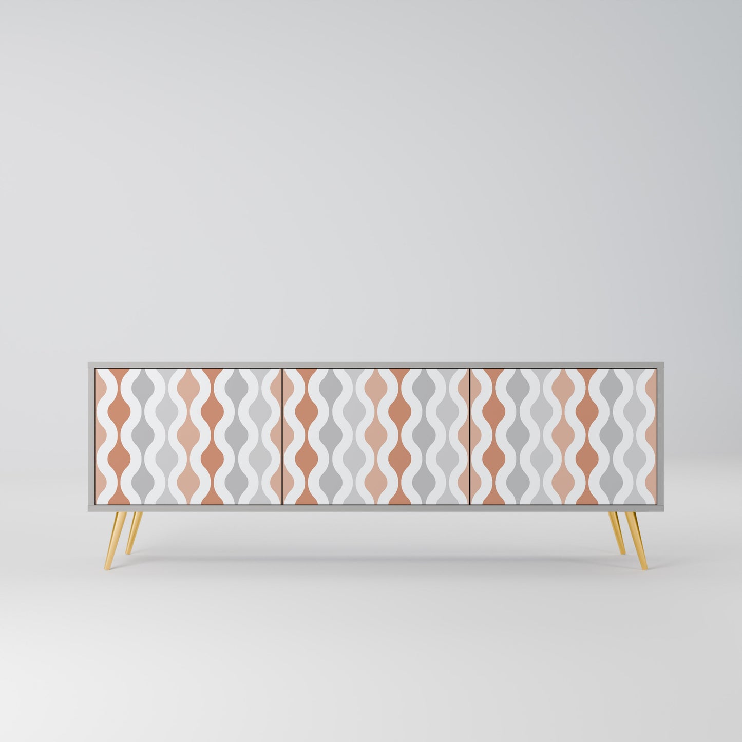 HAZY NOSTALGIA 3-Door TV Stand in Grey Finish