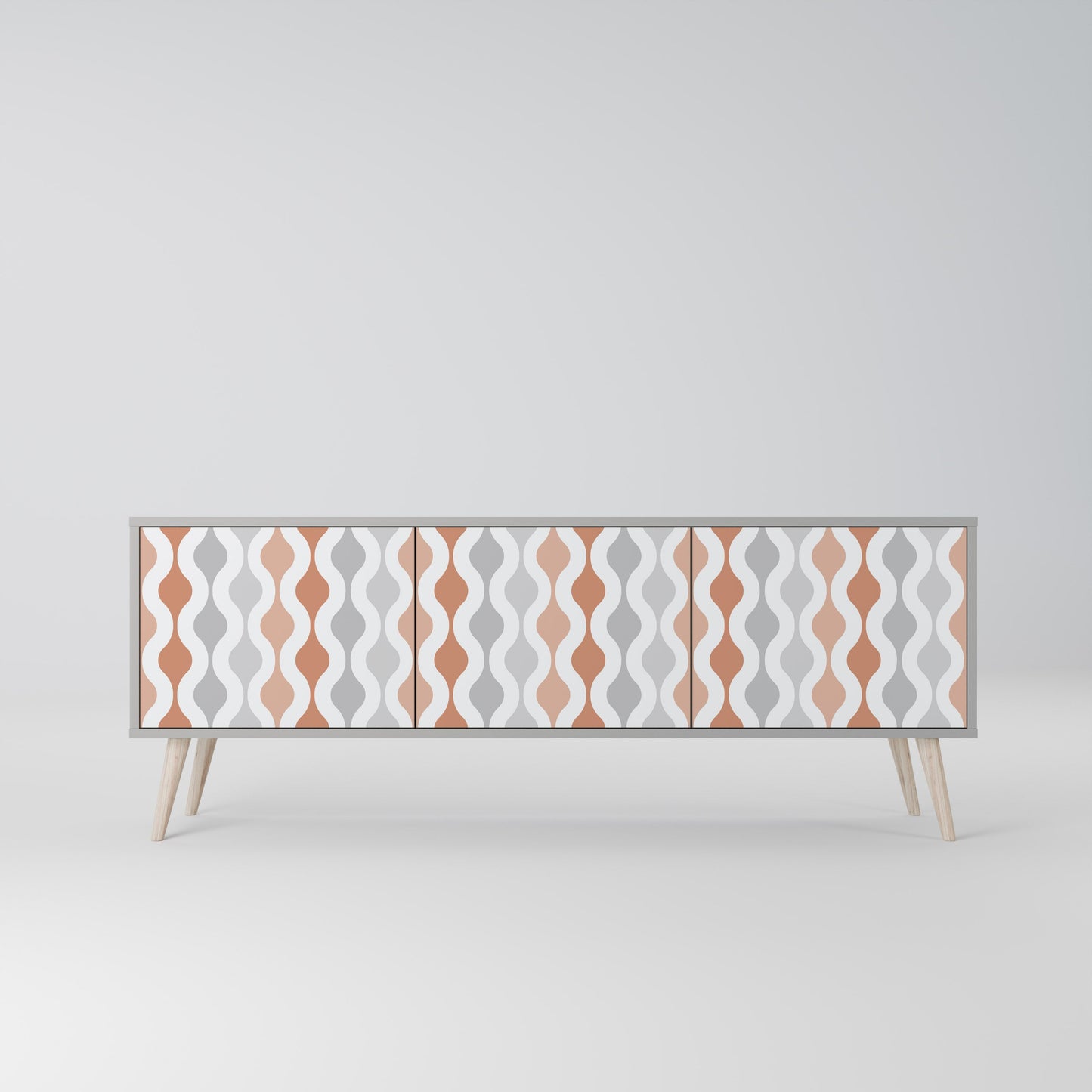 HAZY NOSTALGIA 3-Door TV Stand in Grey Finish