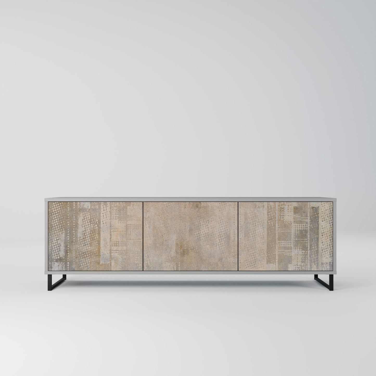SCREEN ERROR 3-Door TV Stand in Grey Finish