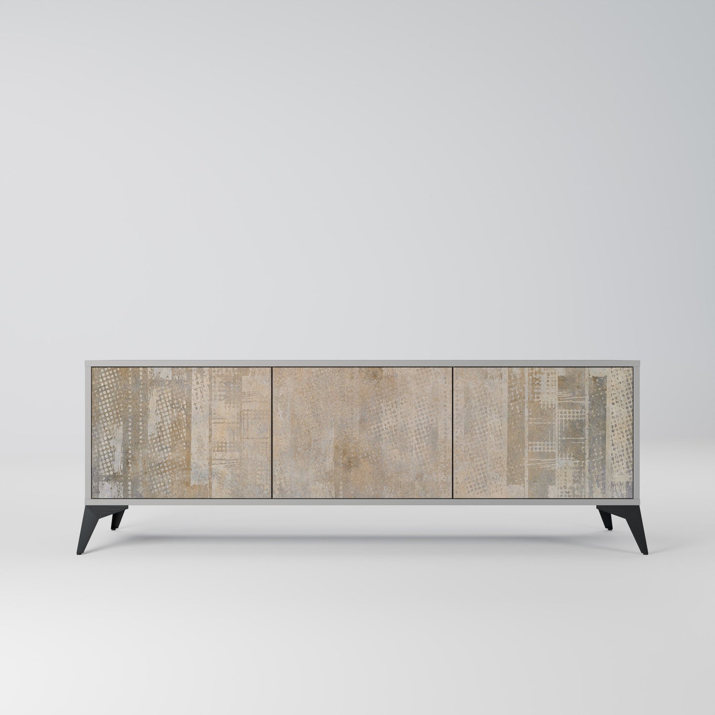 SCREEN ERROR 3-Door TV Stand in Grey Finish