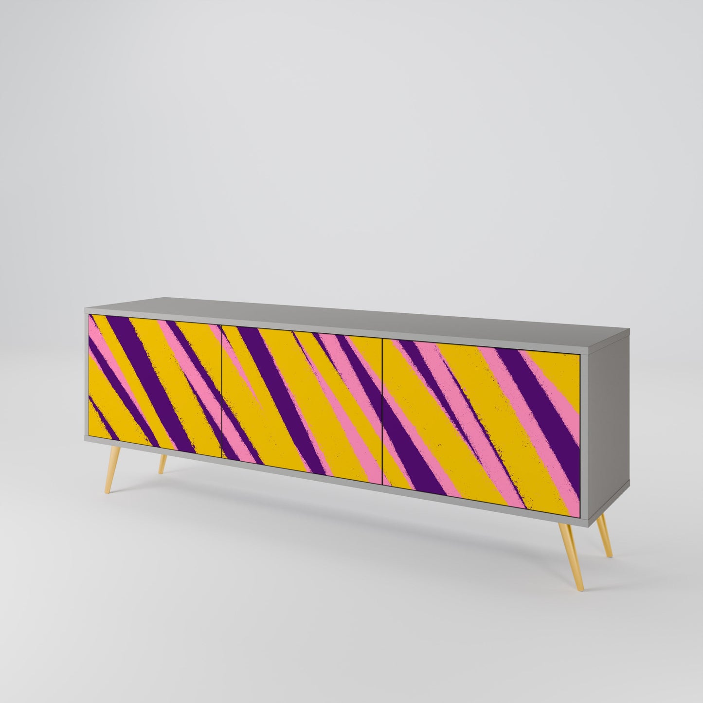 DREAMS COME TRUE 3-Door TV Stand in Grey Finish