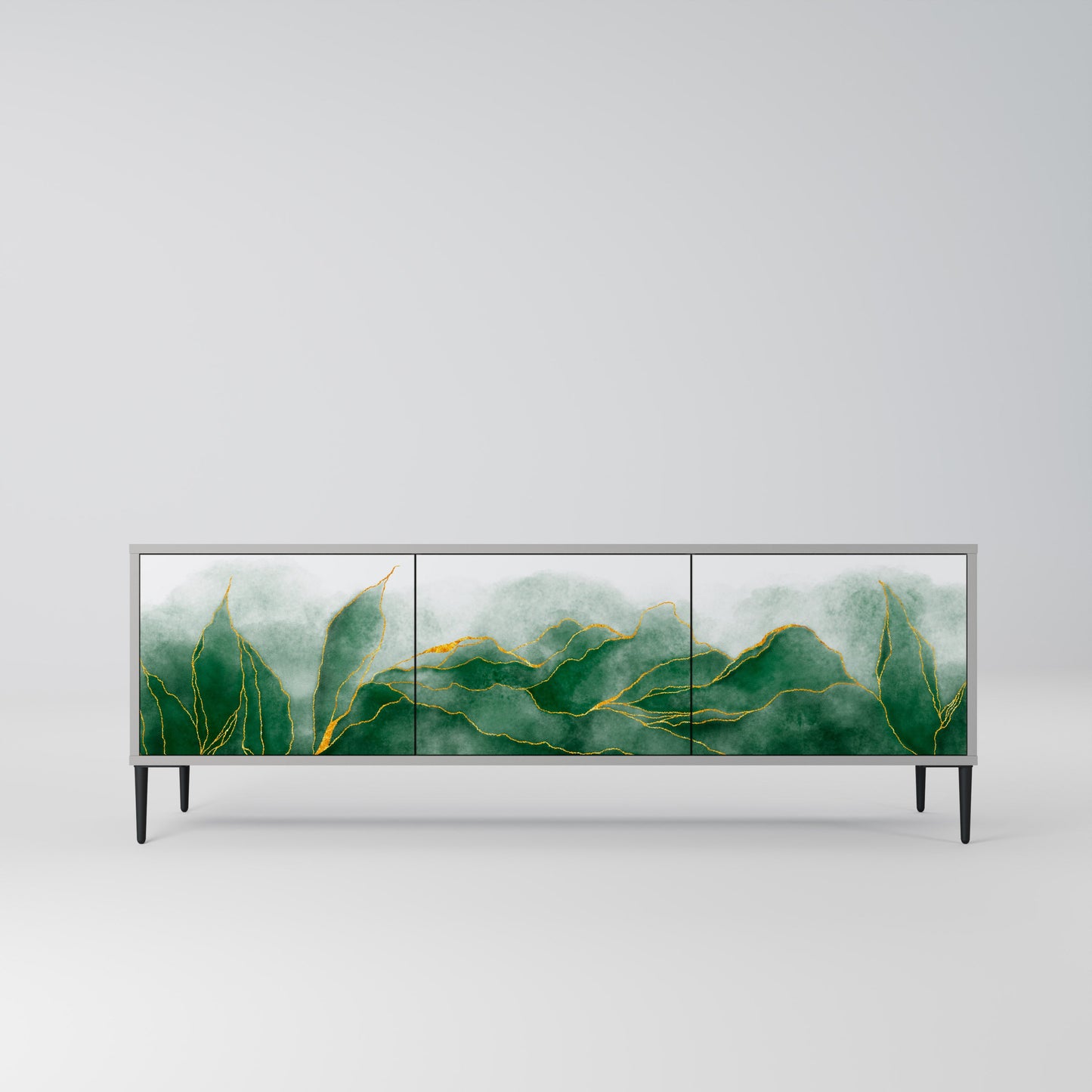EXPENSIVE NATURE 3-Door TV Stand in Grey Finish
