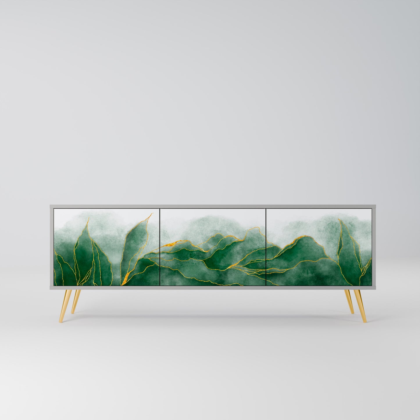 EXPENSIVE NATURE 3-Door TV Stand in Grey Finish