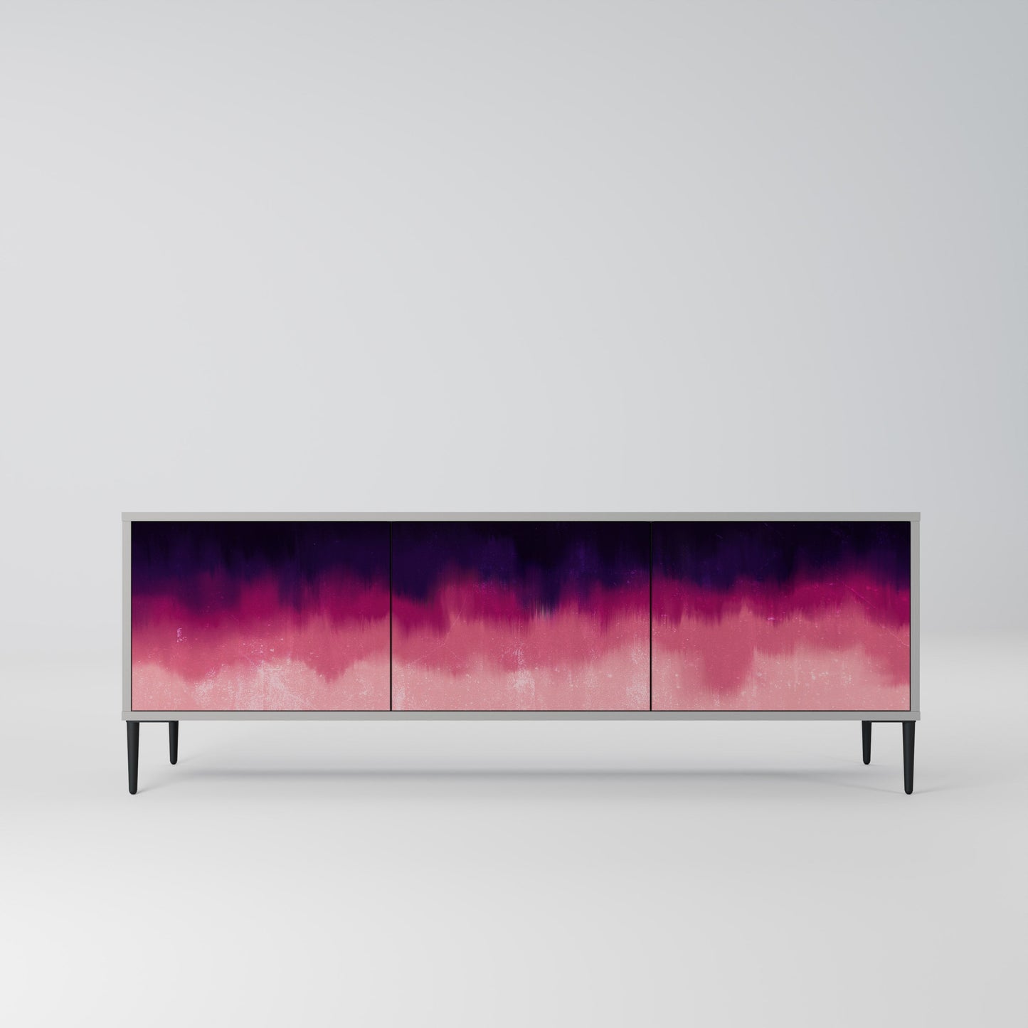 AURORA BOREALIS 3-Door TV Stand in Grey Finish