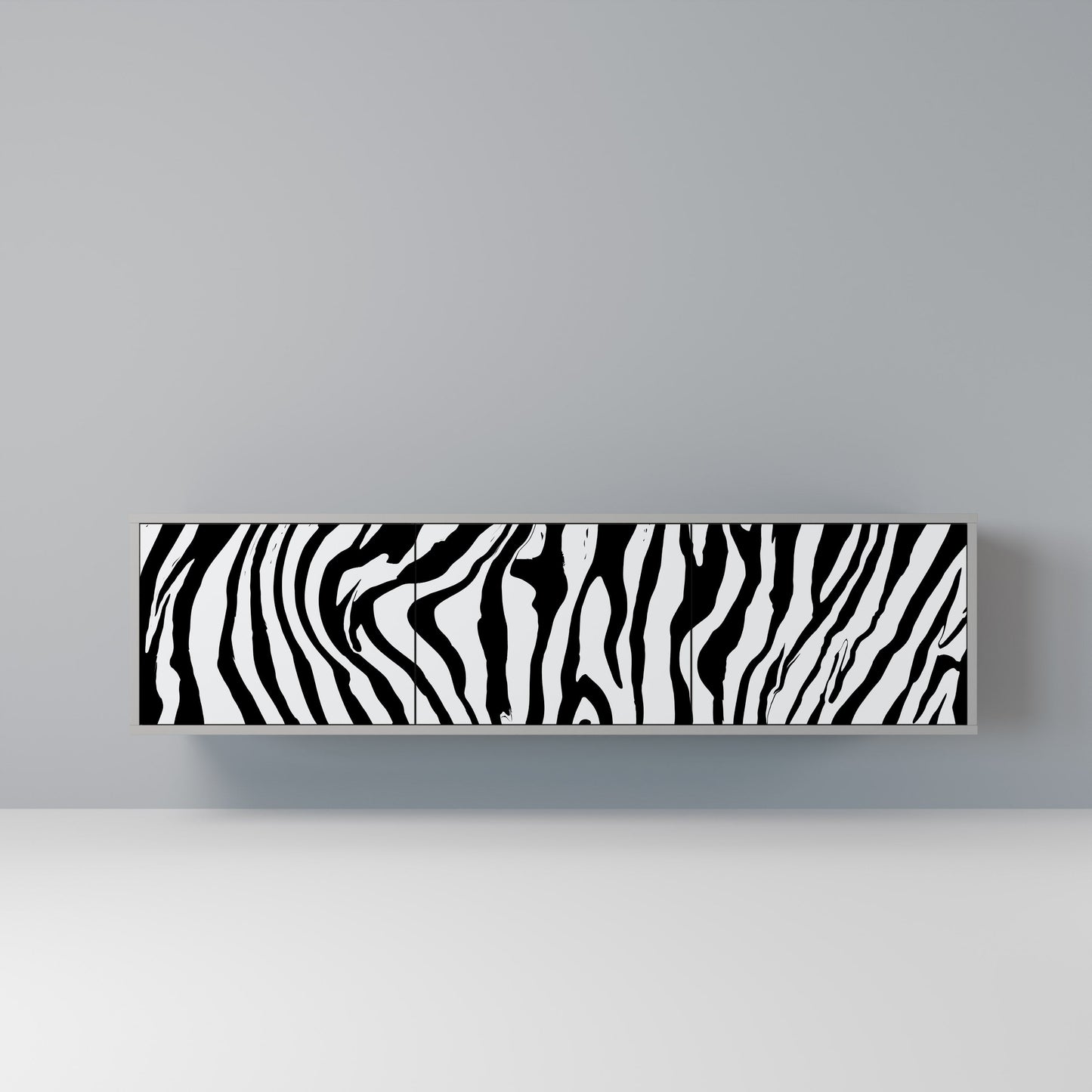 SPLENDID ZEBRA 3-Door TV Stand in Grey Finish