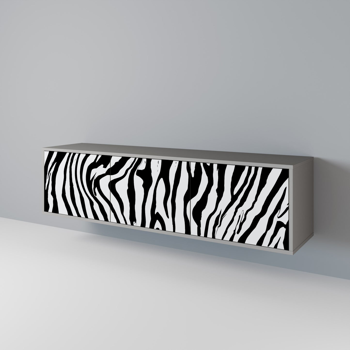 SPLENDID ZEBRA 3-Door TV Stand in Grey Finish
