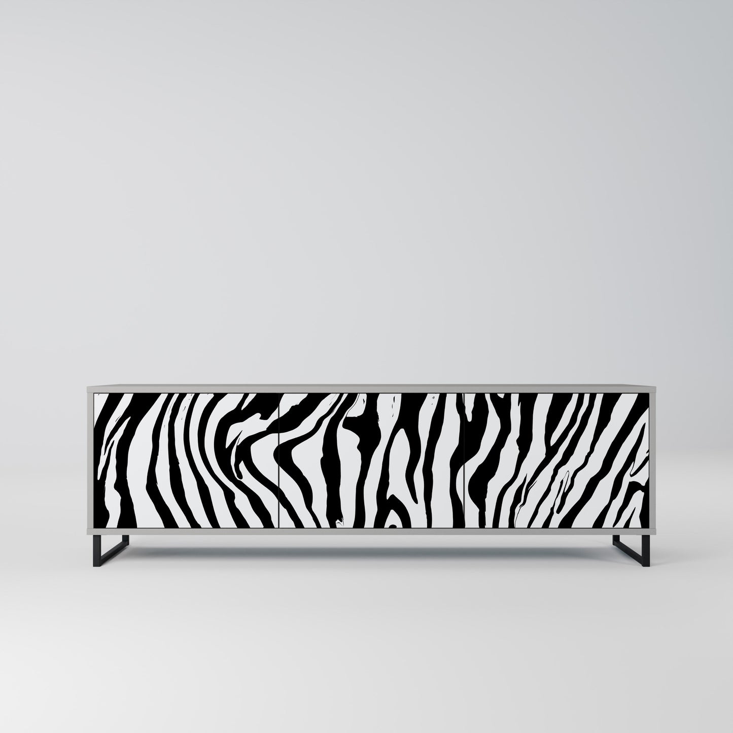 SPLENDID ZEBRA 3-Door TV Stand in Grey Finish