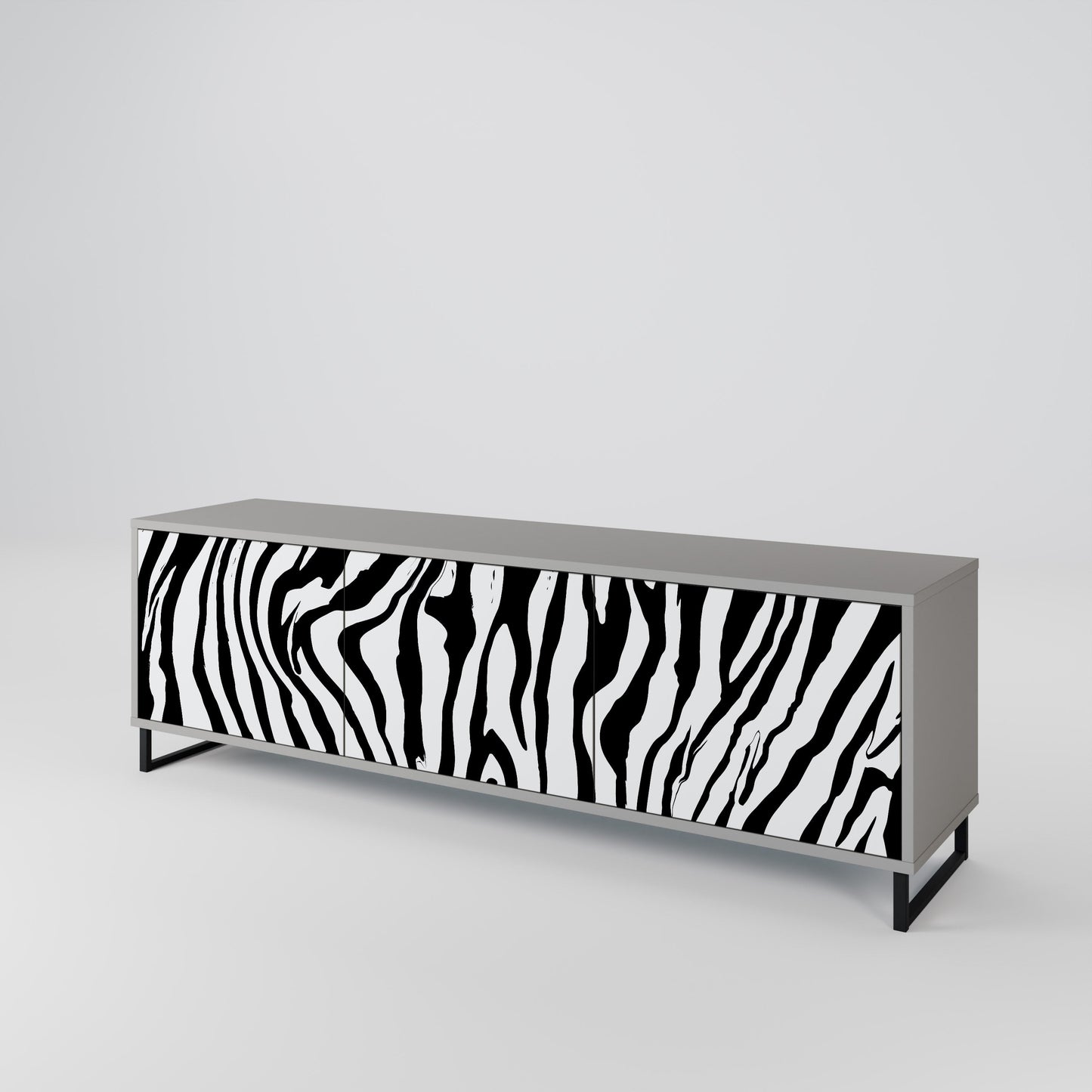SPLENDID ZEBRA 3-Door TV Stand in Grey Finish