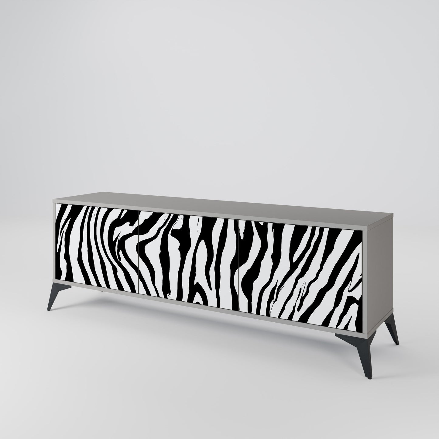 SPLENDID ZEBRA 3-Door TV Stand in Grey Finish