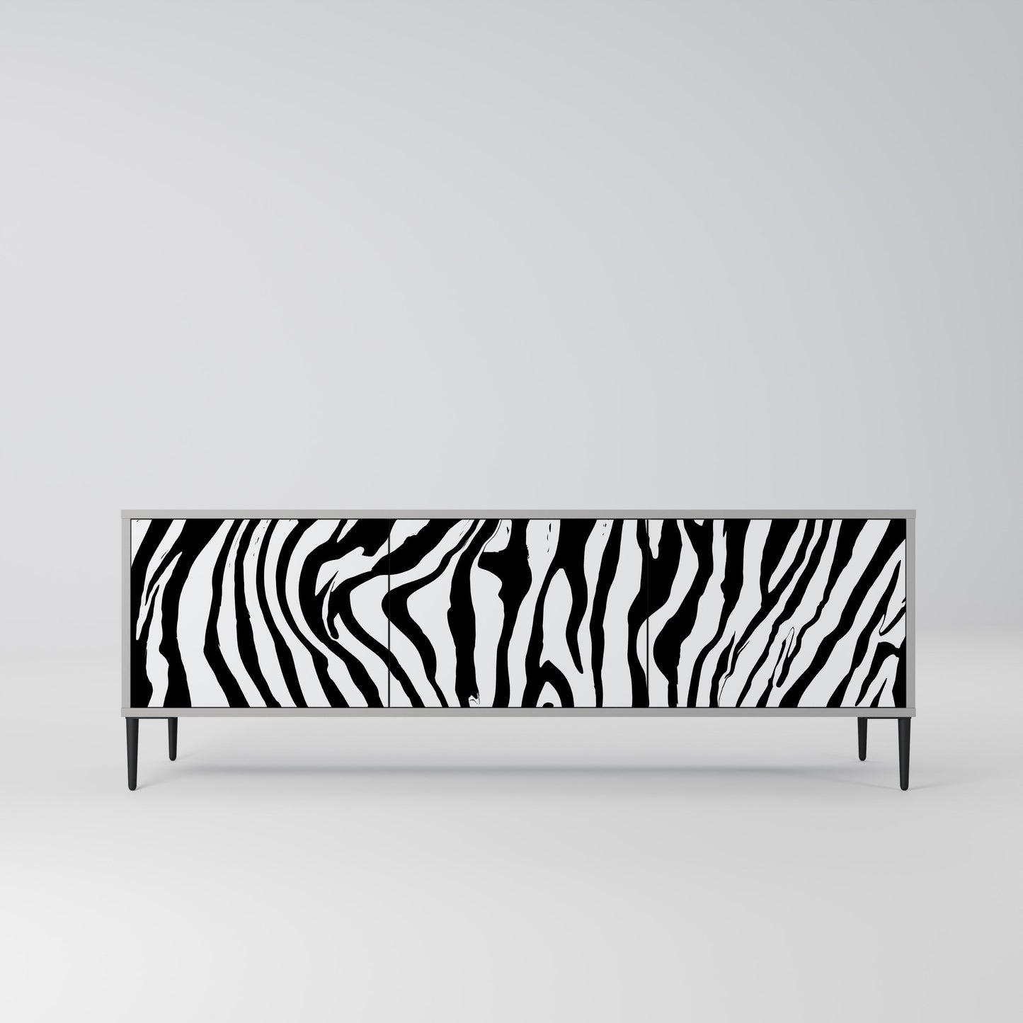 SPLENDID ZEBRA 3-Door TV Stand in Grey Finish