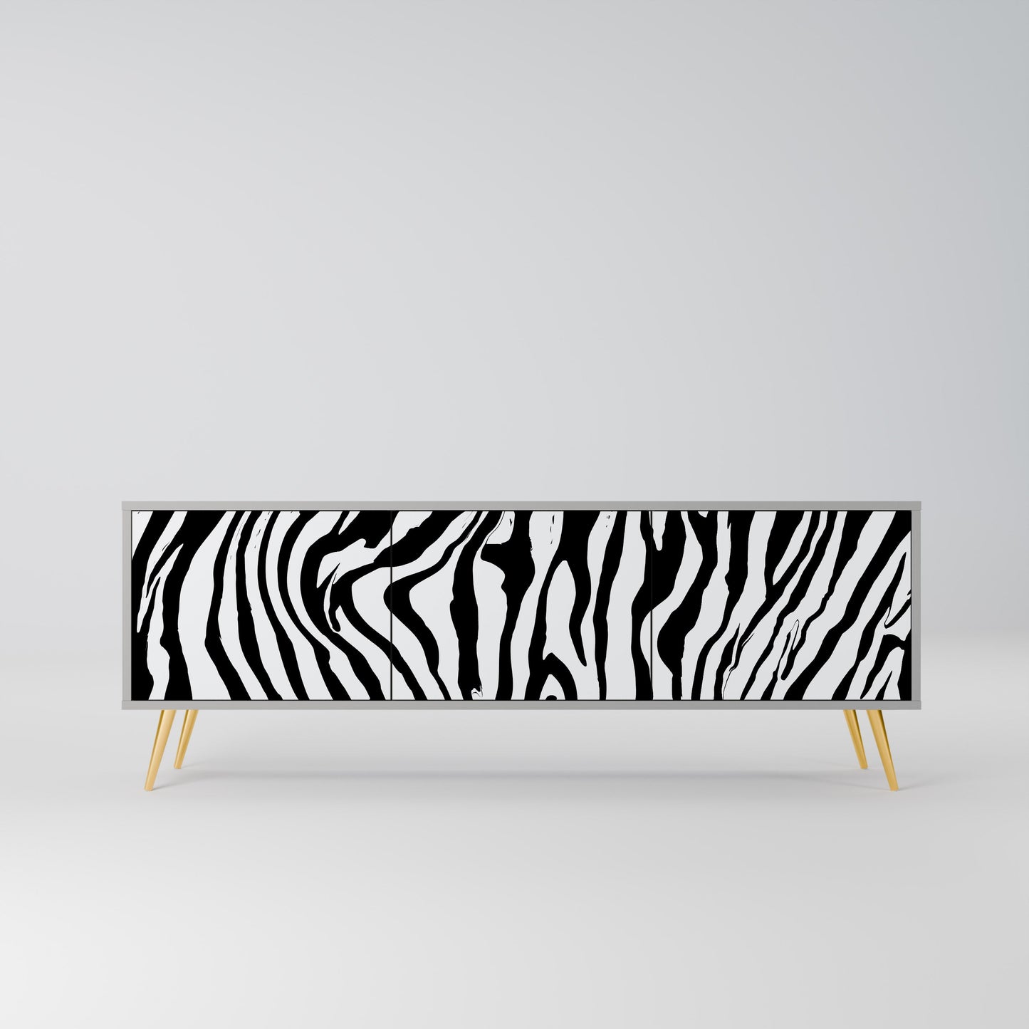 SPLENDID ZEBRA 3-Door TV Stand in Grey Finish
