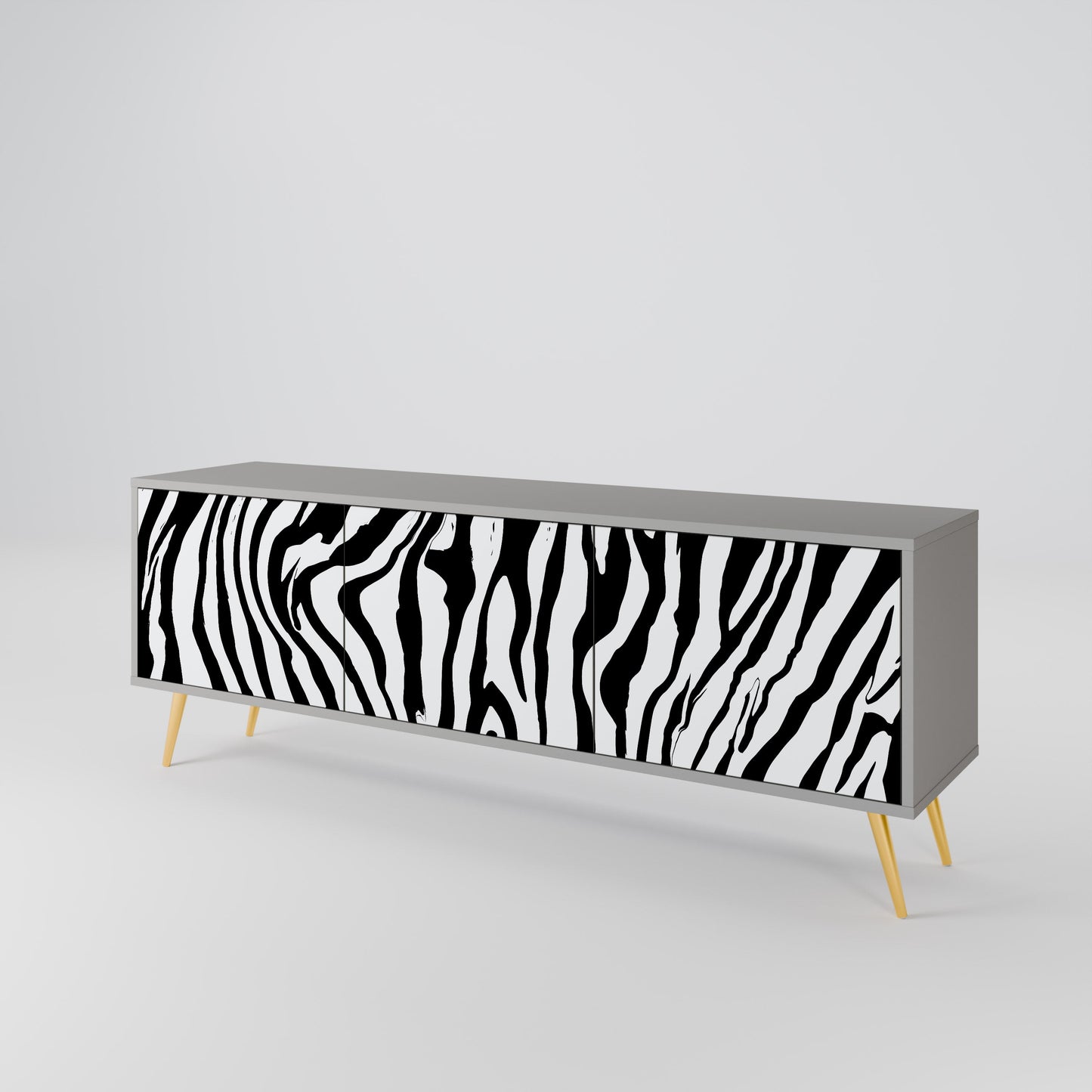 SPLENDID ZEBRA 3-Door TV Stand in Grey Finish