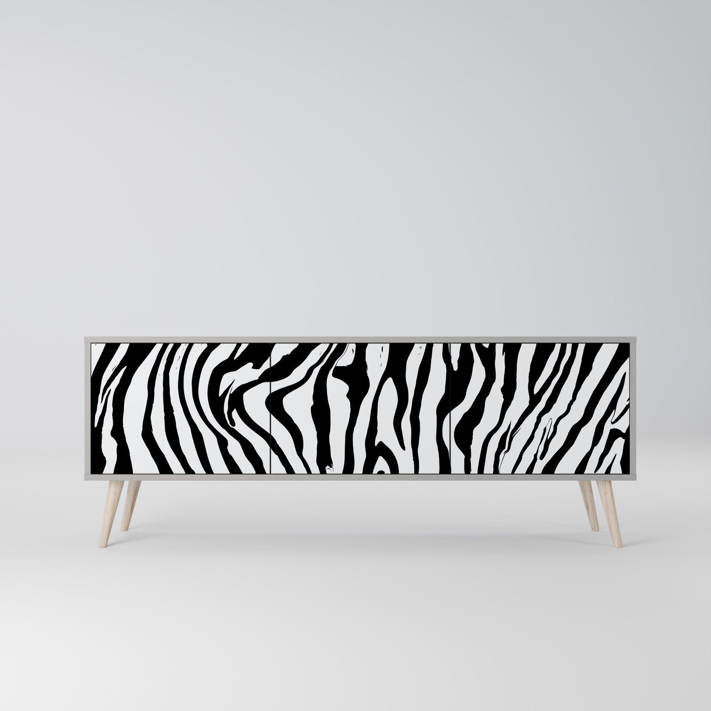 SPLENDID ZEBRA 3-Door TV Stand in Grey Finish