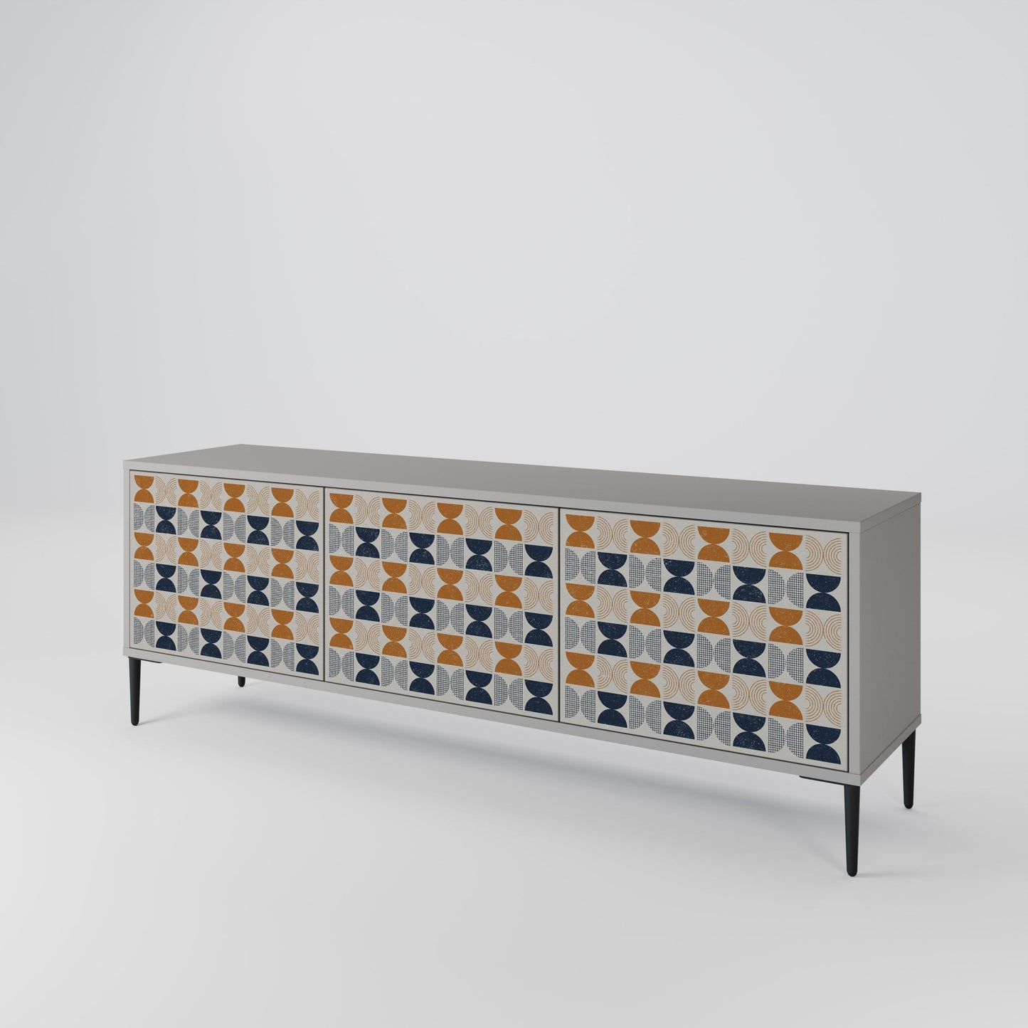 REFLECTION RANGE 3-Door TV Stand in Grey Finish