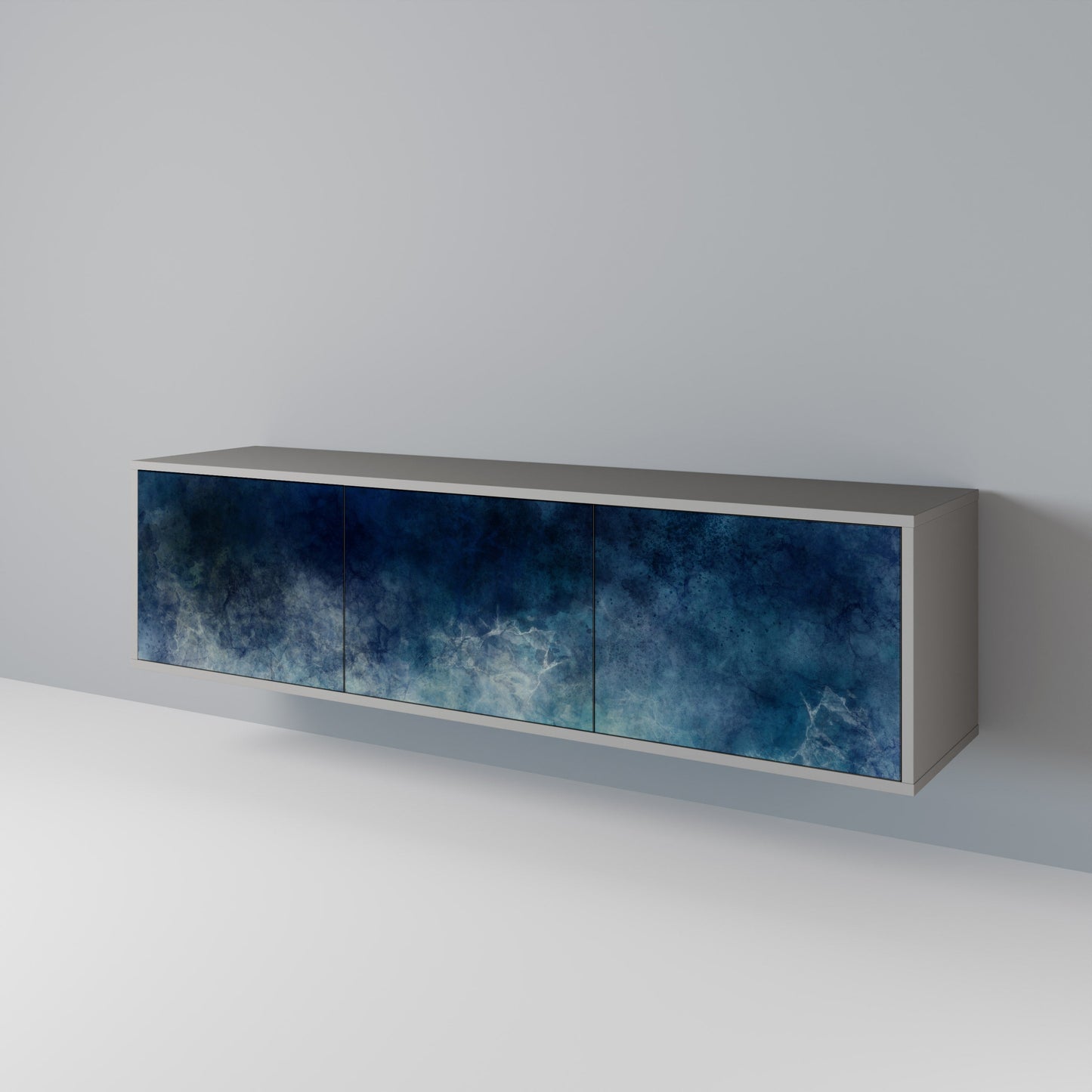 CELESTIAL FALL 3-Door TV Stand in Grey Finish