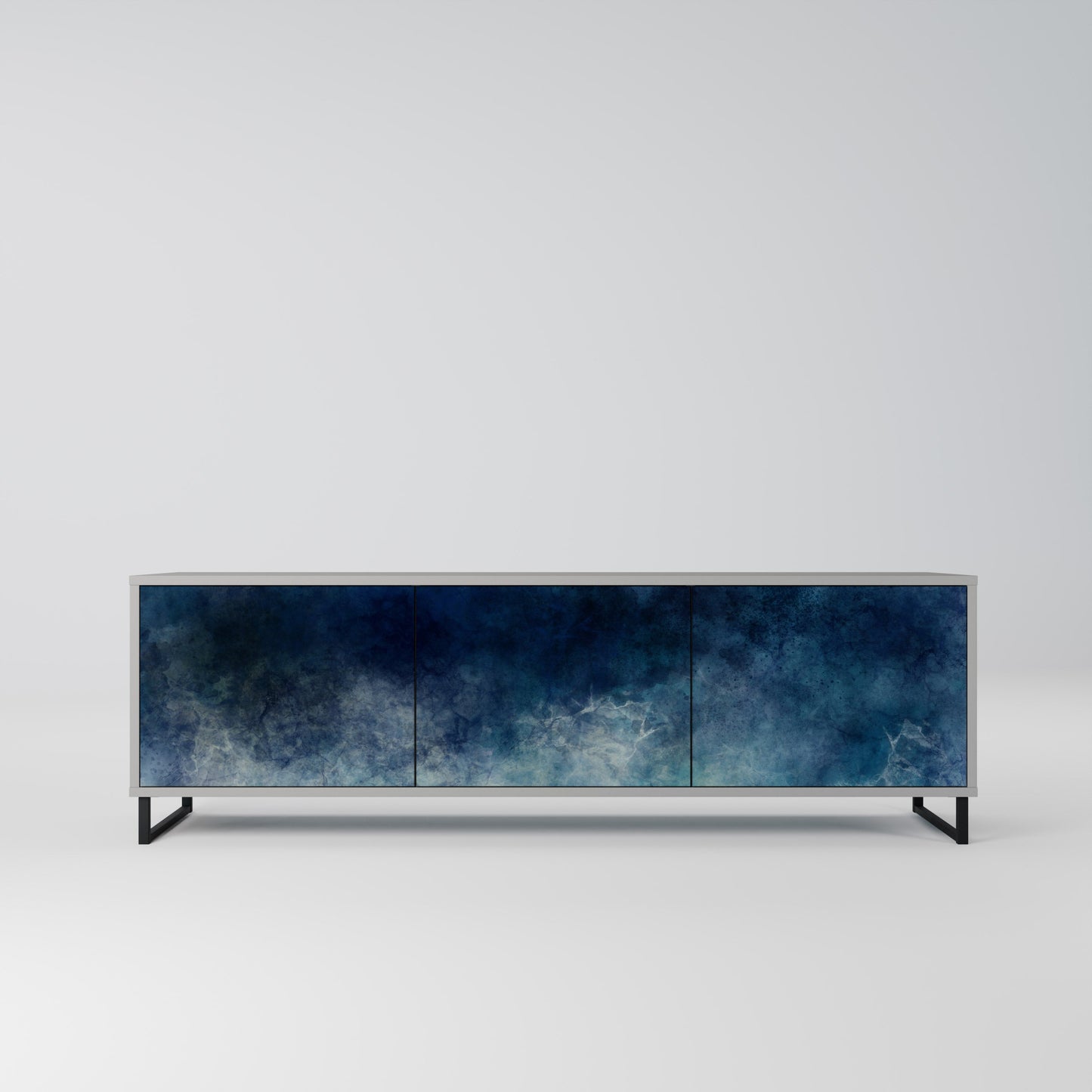 CELESTIAL FALL 3-Door TV Stand in Grey Finish