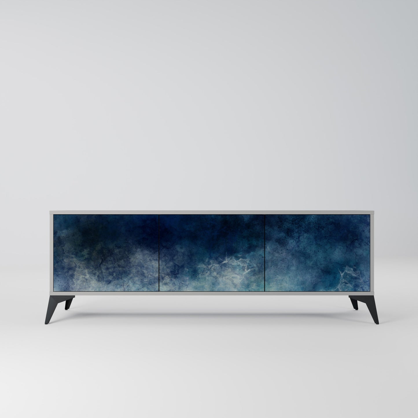 CELESTIAL FALL 3-Door TV Stand in Grey Finish