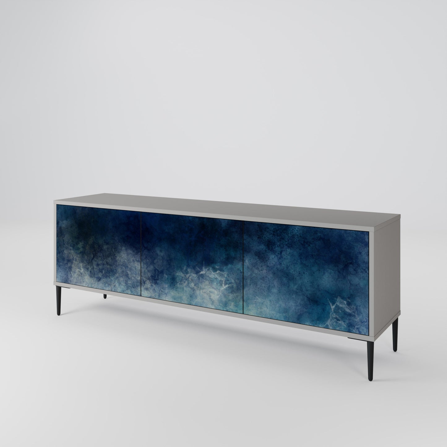 CELESTIAL FALL 3-Door TV Stand in Grey Finish