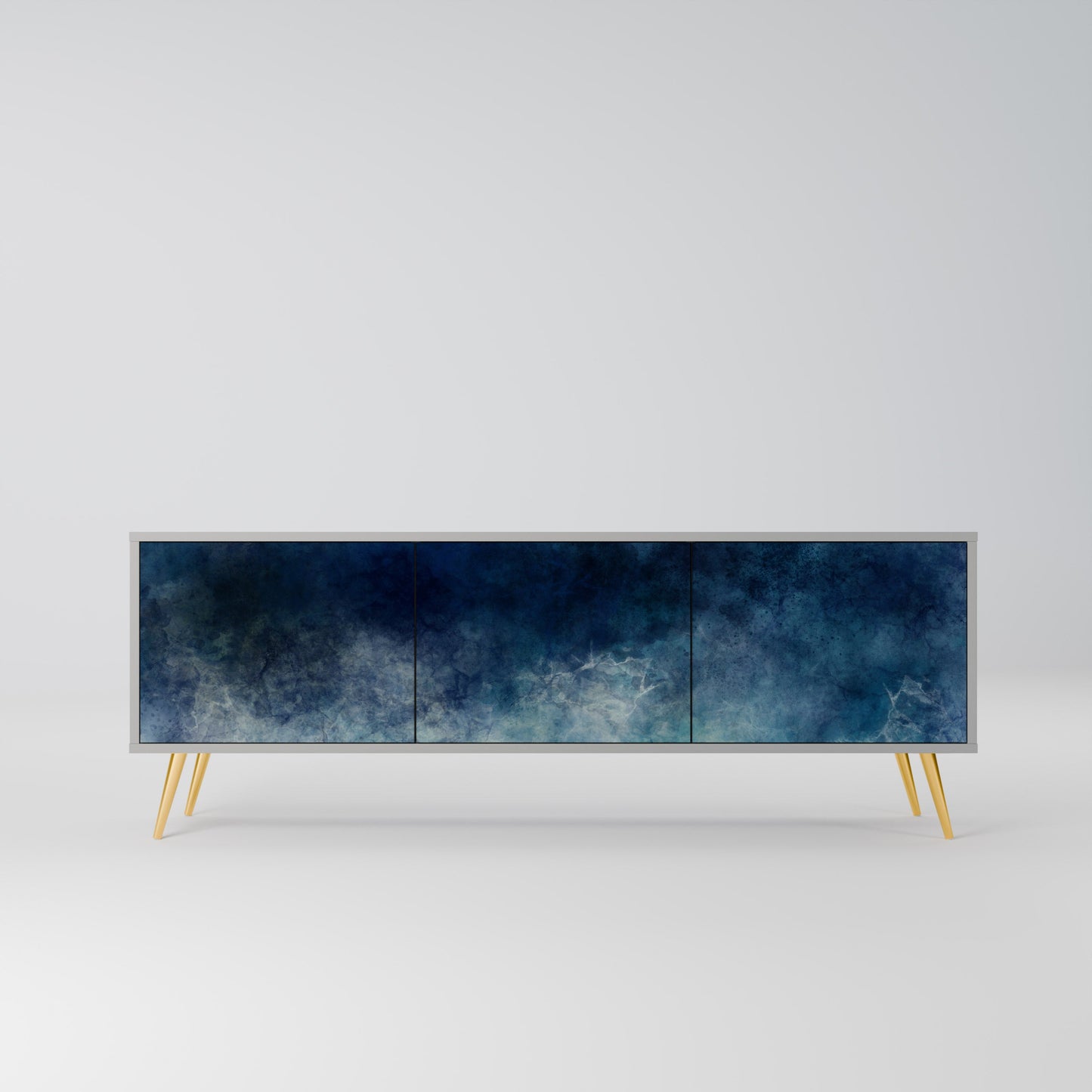 CELESTIAL FALL 3-Door TV Stand in Grey Finish