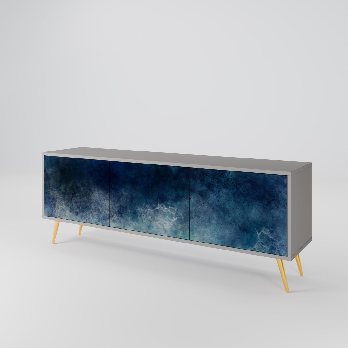 CELESTIAL FALL 3-Door TV Stand in Grey Finish