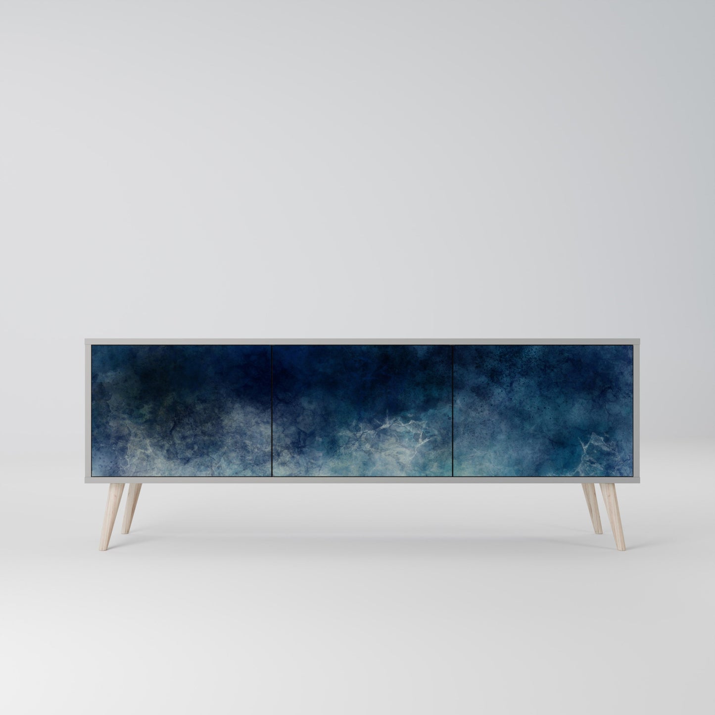 CELESTIAL FALL 3-Door TV Stand in Grey Finish